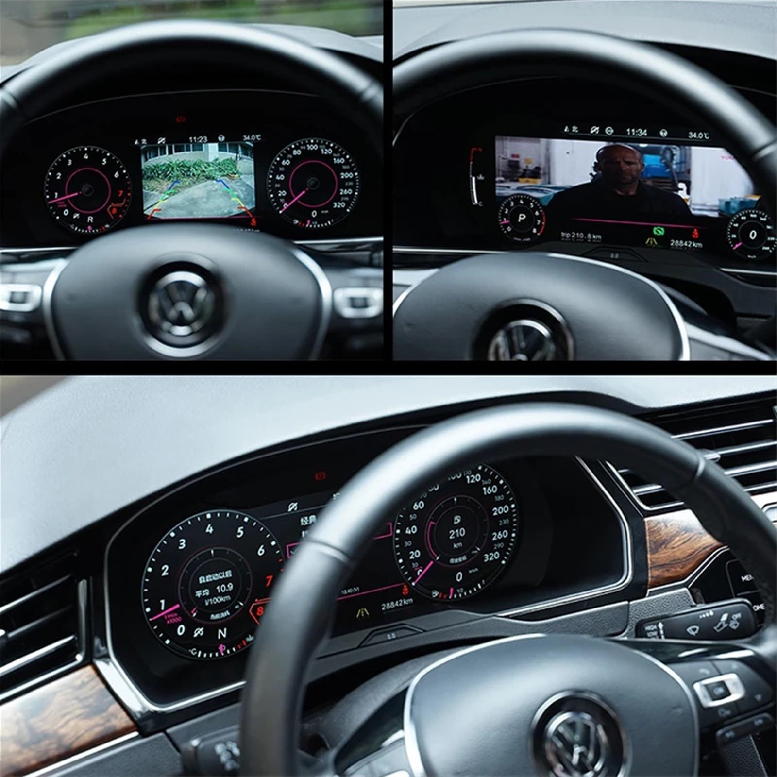 Cyfrowy miernik prędkościomierz 12,3-calowy cyfrowy panel LCD z deską rozdzielczą pasujący do VW T5.1 T5.2 Caravelle Multivan Transporter 2010-15 Panel instrumentów Kokpit