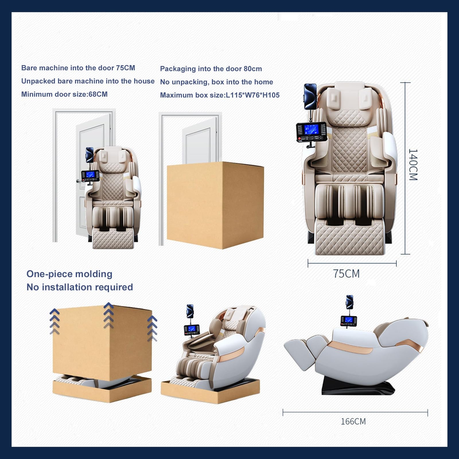 Sillón de Masaje de Gravedad Cero, Carril SL con Calefacción por Airbag en Todo El Cuerpo Reclinable Ergonómico Puede Ser Utilizado como Un Regalo para La Oficina En Casa(Noir)
