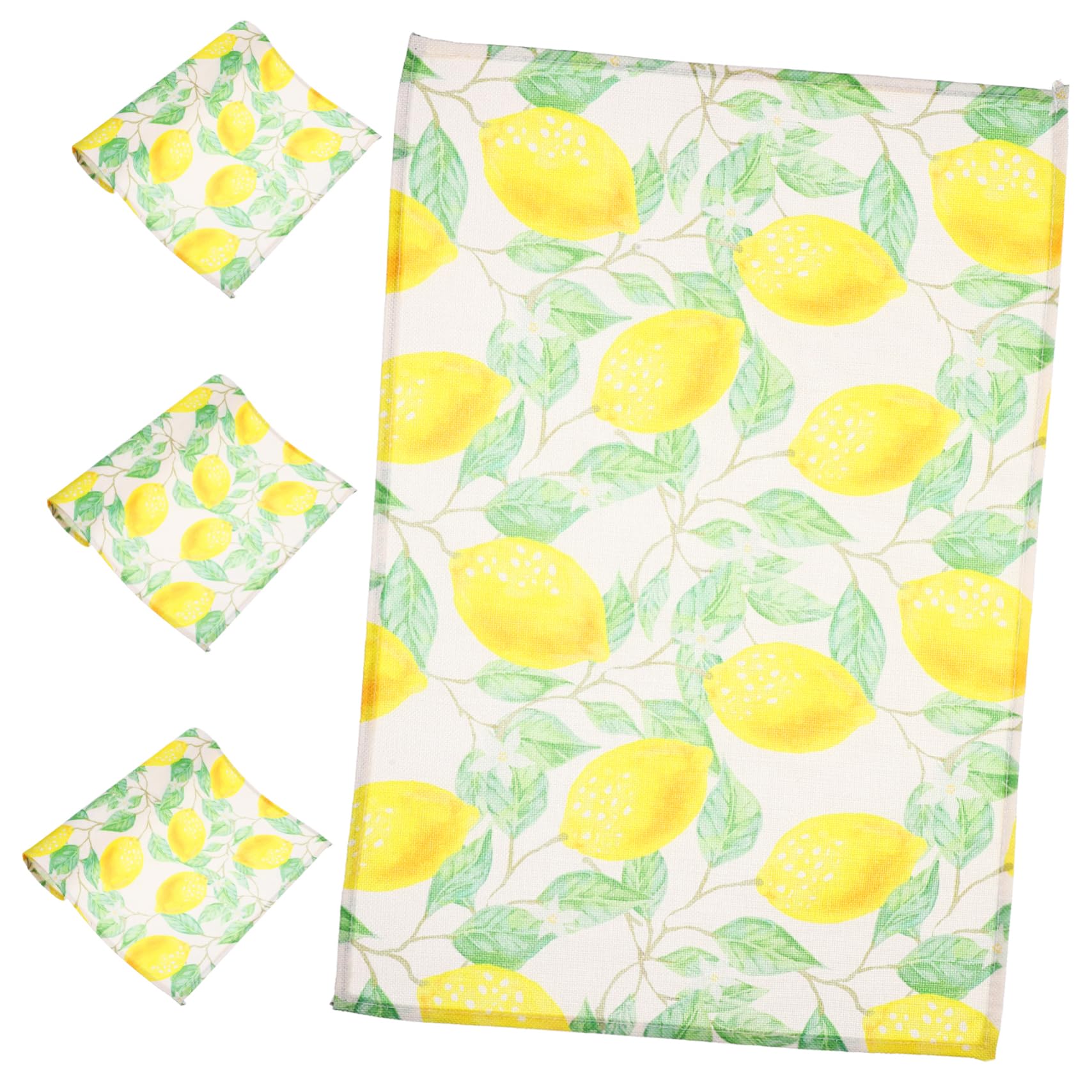 PRETYZOOM 8 Piezas Mantel Individual De Hoja De Limón Salvamanteles Impermeables Esteras De La Taza Manteles Individuales Mantel Individual Antideslizante Mantel Sencillo Lino De Poliéster