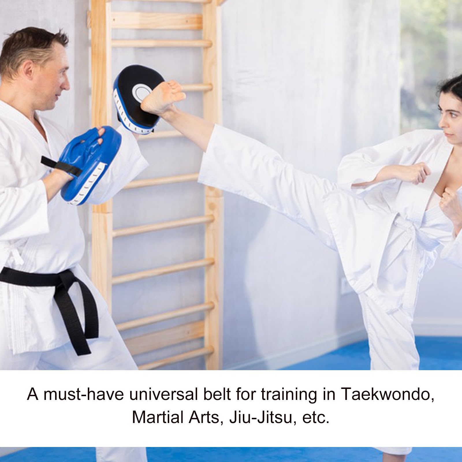 2 Cinturón de Judo 4*220CM Judo Karate Deportes Artes Marciales Cinturón 100% Algodón Cinturón de Artes Taekwondo Profesional Aikido Cinturón de Tela Gruesa Cinturón de Taekwondo Blanco Entrenamiento
