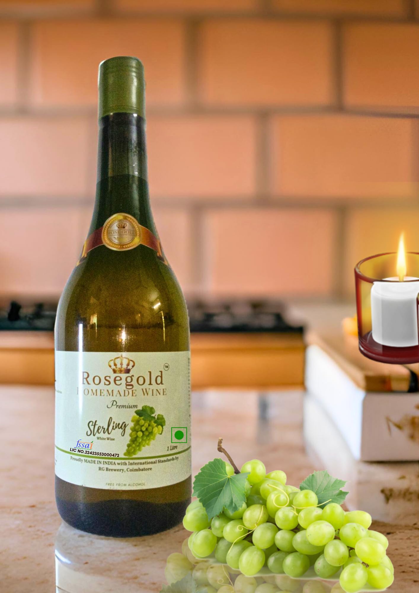 Rosegold-Sterling-Non Alcoholic - White wine, 1litre