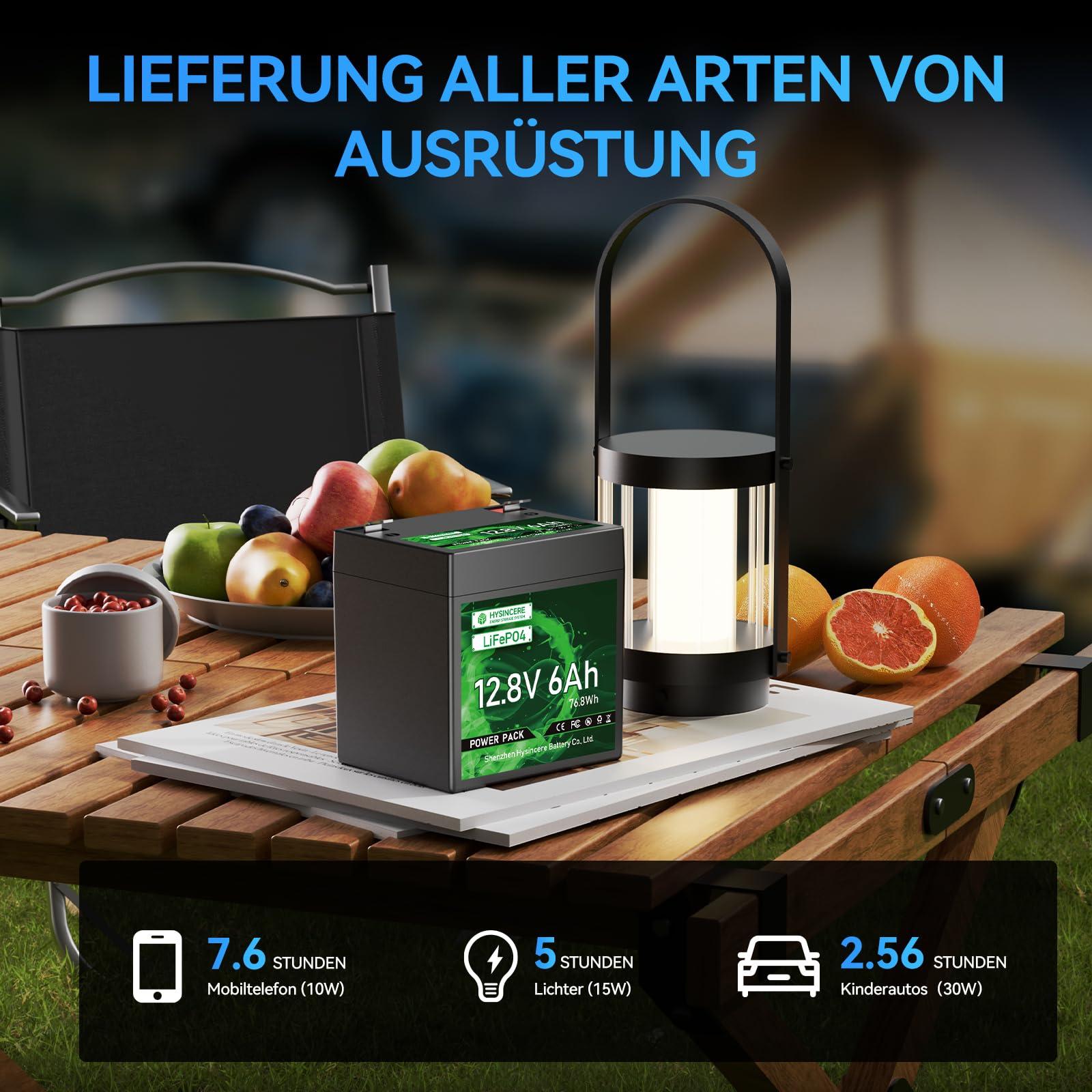 Batterie au lithium LiFePO4 12 V 6 Ah avec protection intelligente BMS 10 A, batterie rechargeable 3000 + cycle profond pour camping-cars, éclairage de secours, camping, sondeur, tondeuse à