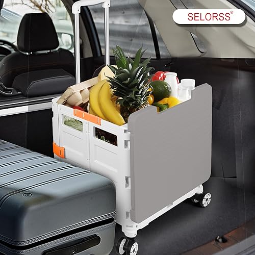 Miniatura 6 de Carro plegable de utilidad, carrito de herramientas portátil plegable con ruedas, capacidad de carga de 176 libras, tapa magnética telescópica con