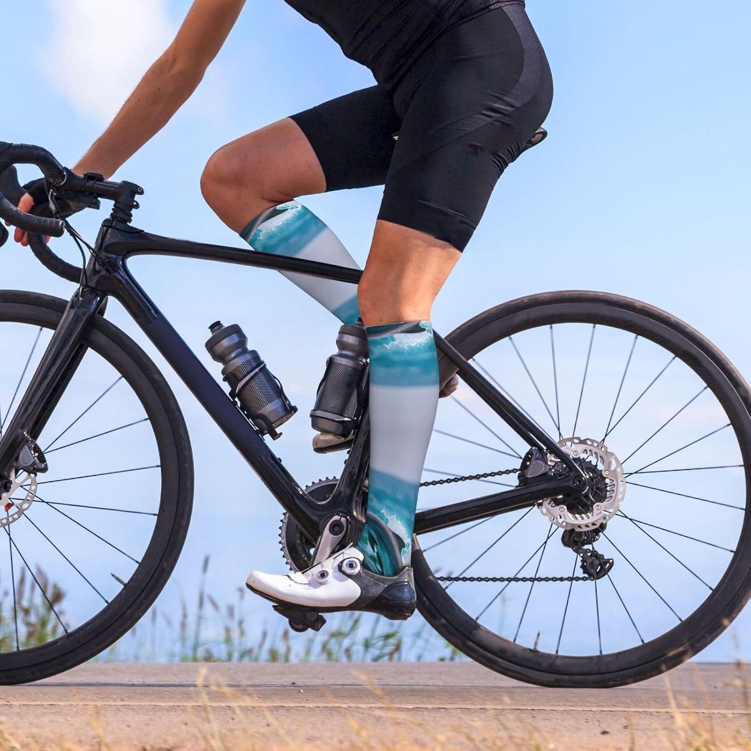 Knee-High Compression Socks,15-20 Mmhg,Suitable For Running,Flying,Traveling.