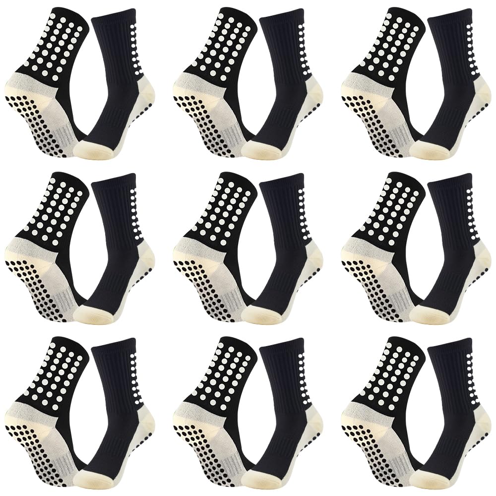 9 pares de calcetines de fútbol para hombre con almohadillas antideslizantes para fútbol, baloncesto, deportes, entrenamiento, calcetines deportivos acolchados para jóvenes