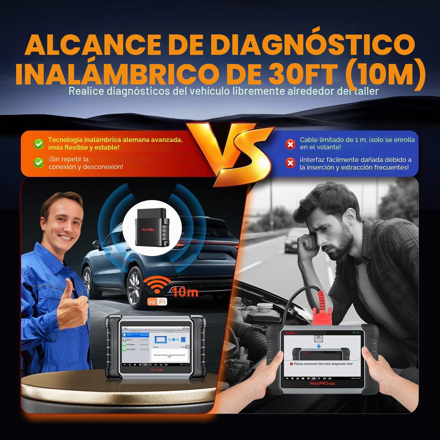 Autel MaxiVCI VCI Mini Interfaz Diagnóstico Inalámbrico, Funciona con Autel MaxiCOM MK808BT Pro MP808BT Pro MK808S-TS MX808S-TS MP808S-TS MK808TS MP808TS, 2026 Dongle Inalámbrico Vehículo Más Nuevo