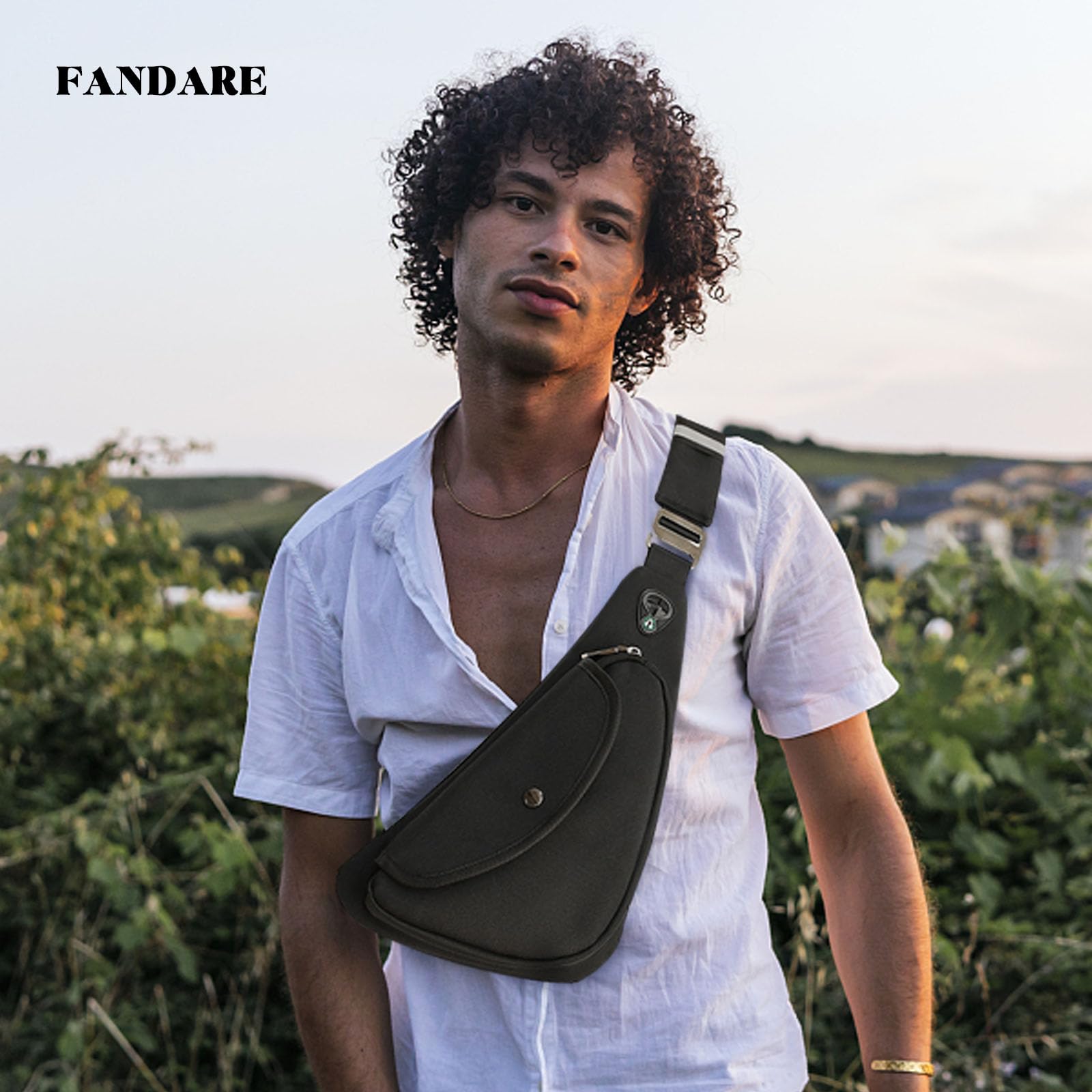 FANDARE Ultraligero Bolsos Cruzados Bandoleras Hombre Bolsa de Pecho Niño Sling Bag para Deportiva Viaje Ciclismo Hiking Camping Aptitud Casual Daypacks