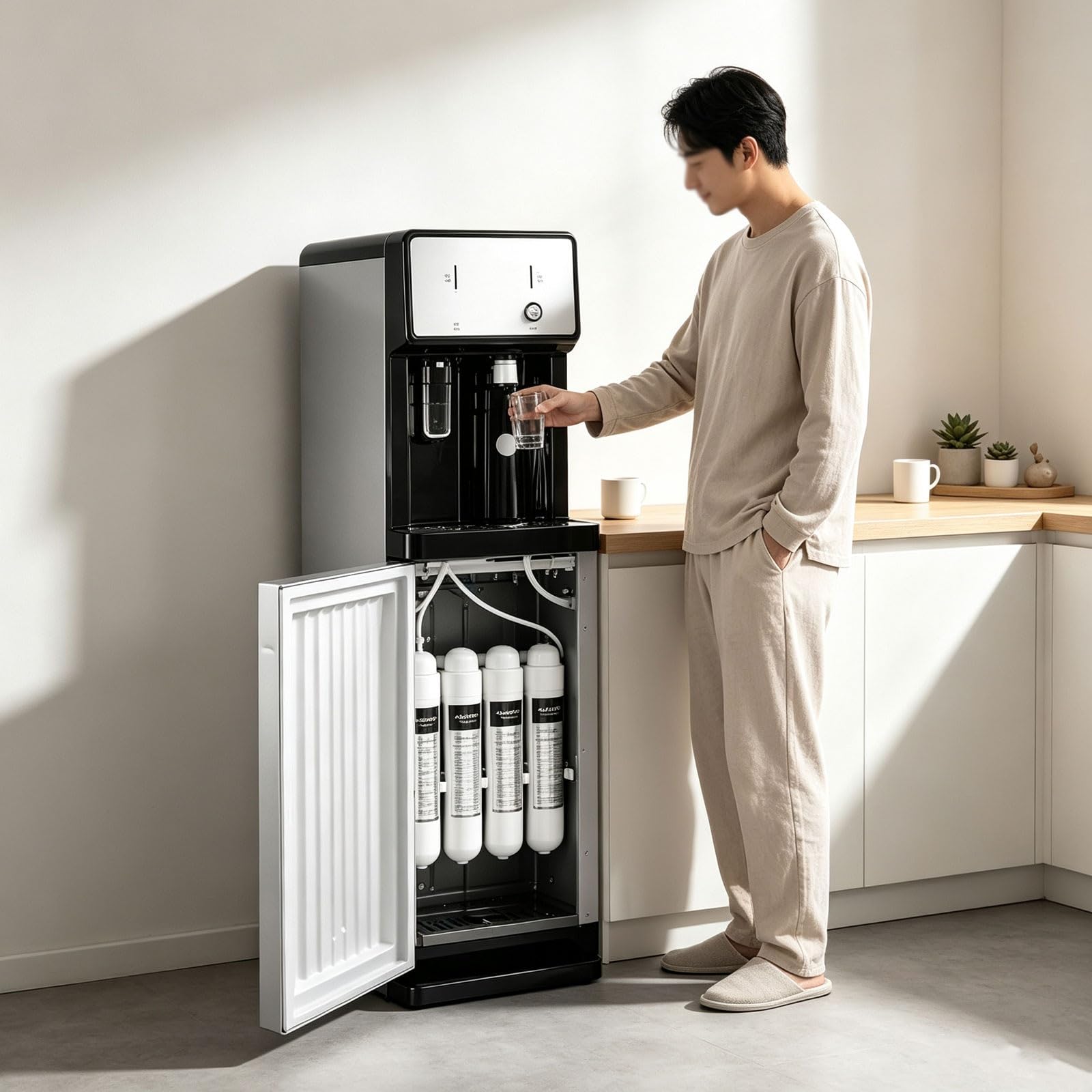 Distributore di acqua calda e fredda a pavimento con 3 temperature