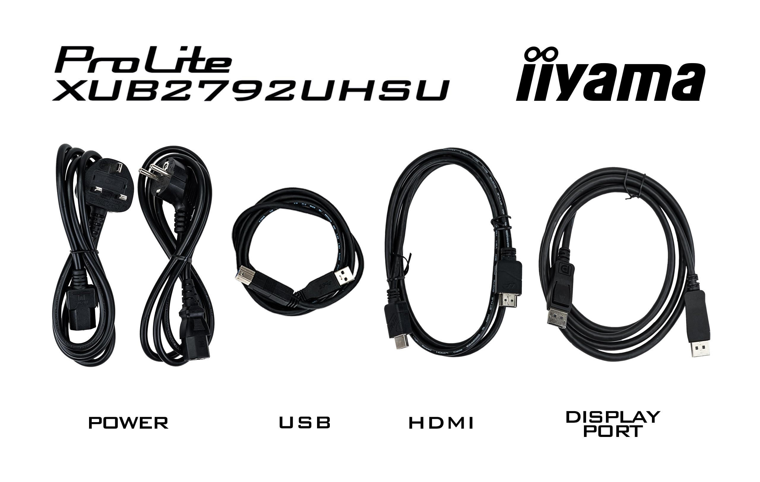 iiyama Ecran Prolite XUB2792UHSU-B6, 27" Ulltra Mince, Dalle IPS, 3840x2160, 4ms, 350cd/m², 1300:1,HDMI, DP, USB-C, USB (3x3.2), Haut-parleurs, réglable en Hauteur + Pivot, TCO
