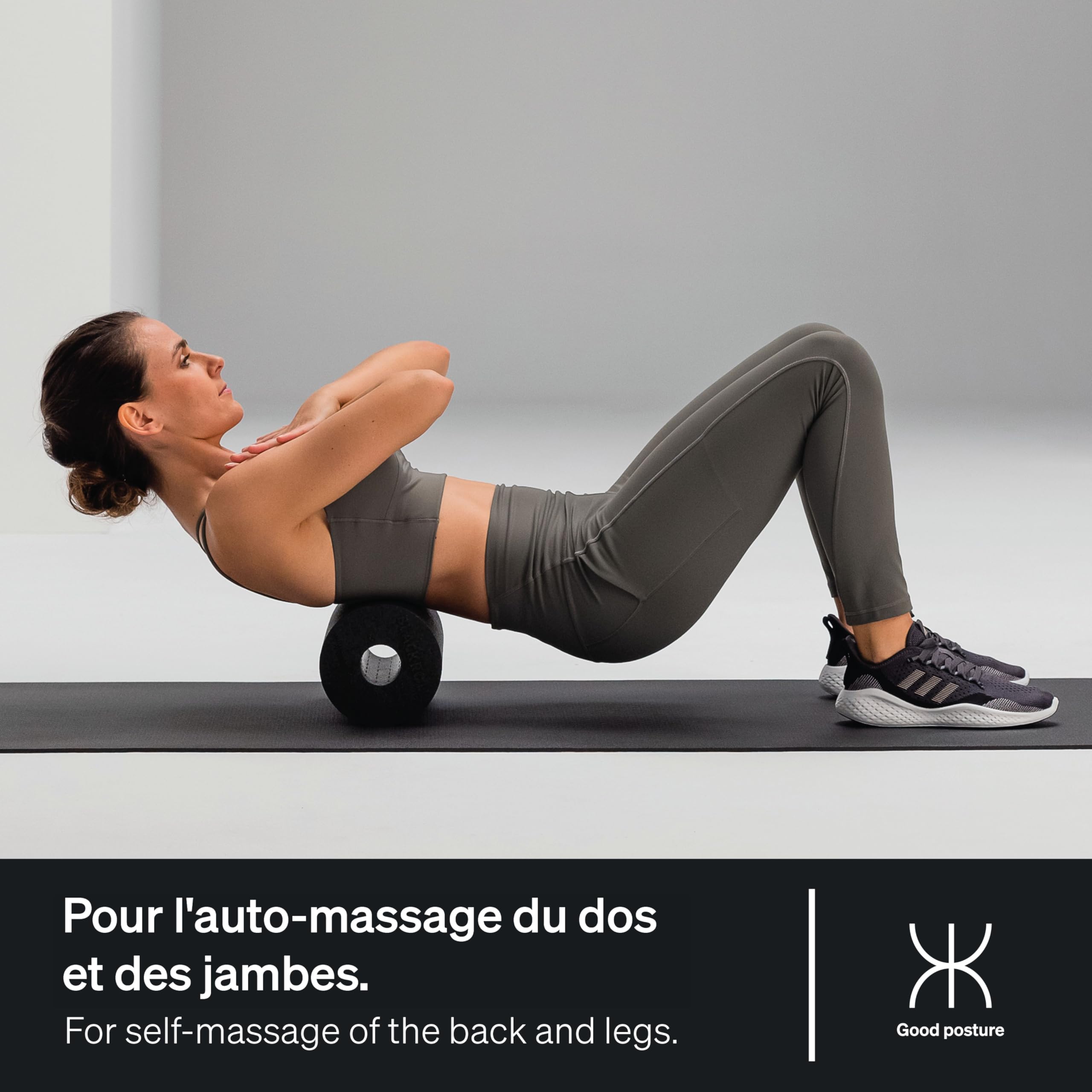 BLACKROLL® STANDARD Rouleau pour Fascia Original (30 x 15 cm), Rouleau de fitness pour automassage du dos et des jambes, Efficace pour l´entrainement fonctionnel, dureté moyenne, Fabriqué en Allemagne