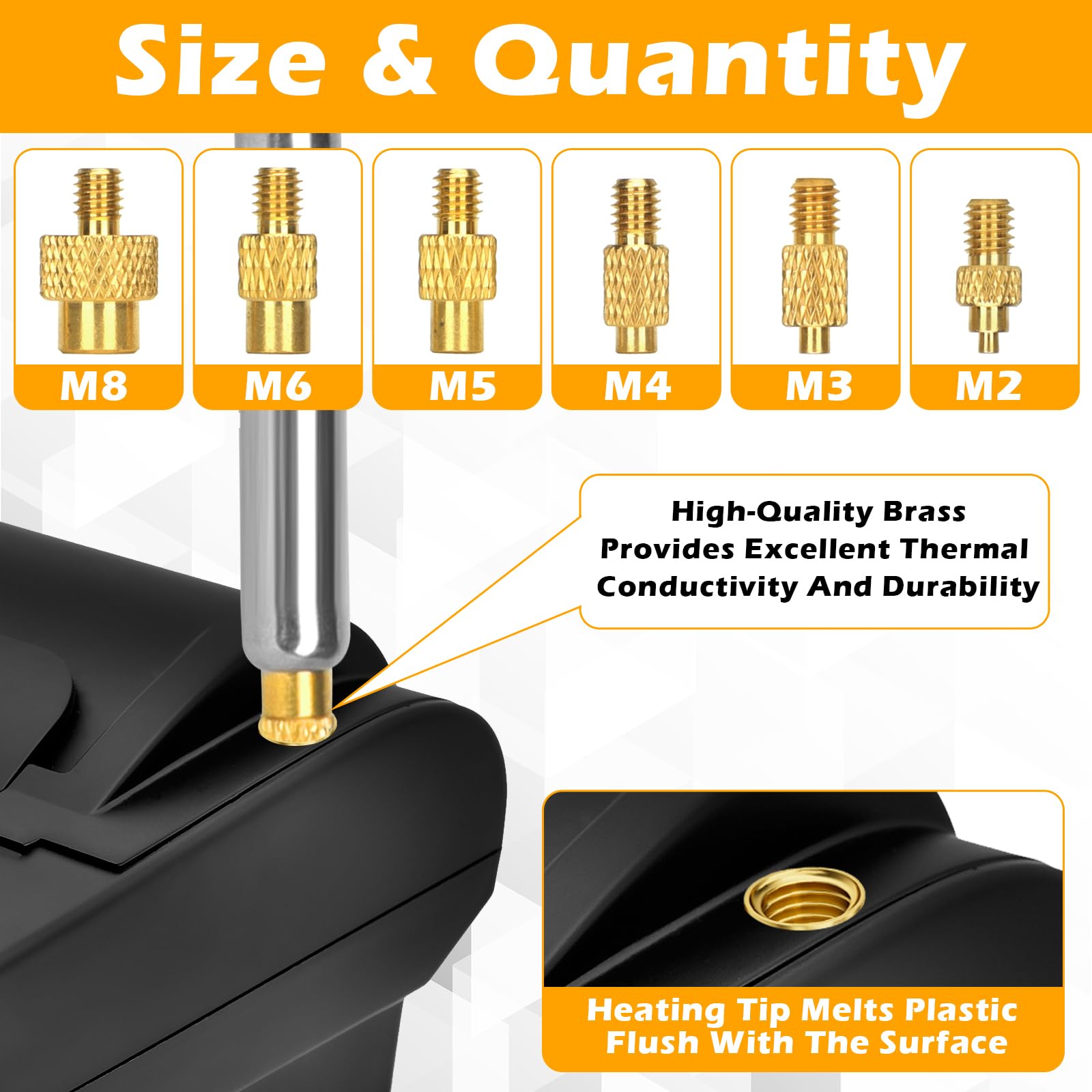 357 Piezas Kit Insertos Roscados, 900W Soldador Estaño Control de Temperatura Digital, 350 Piezas Insertos de Tuercas de Ajuste Térmico M2/M3/M4/M5/M6/M8 Para Impresión 3D y Plástico