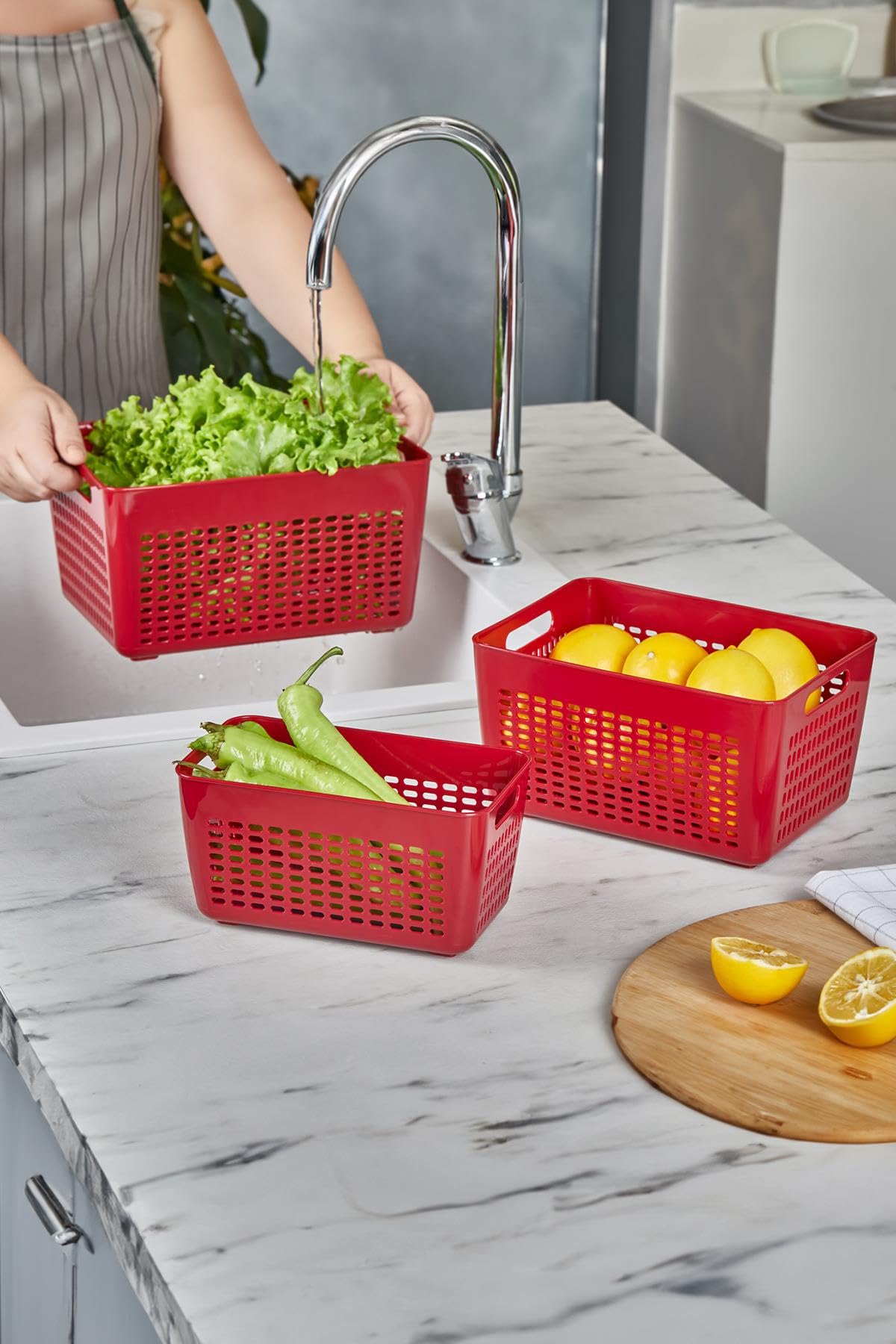 Selka Home 2-4-7 lt Lavin Süzgeç Bordo