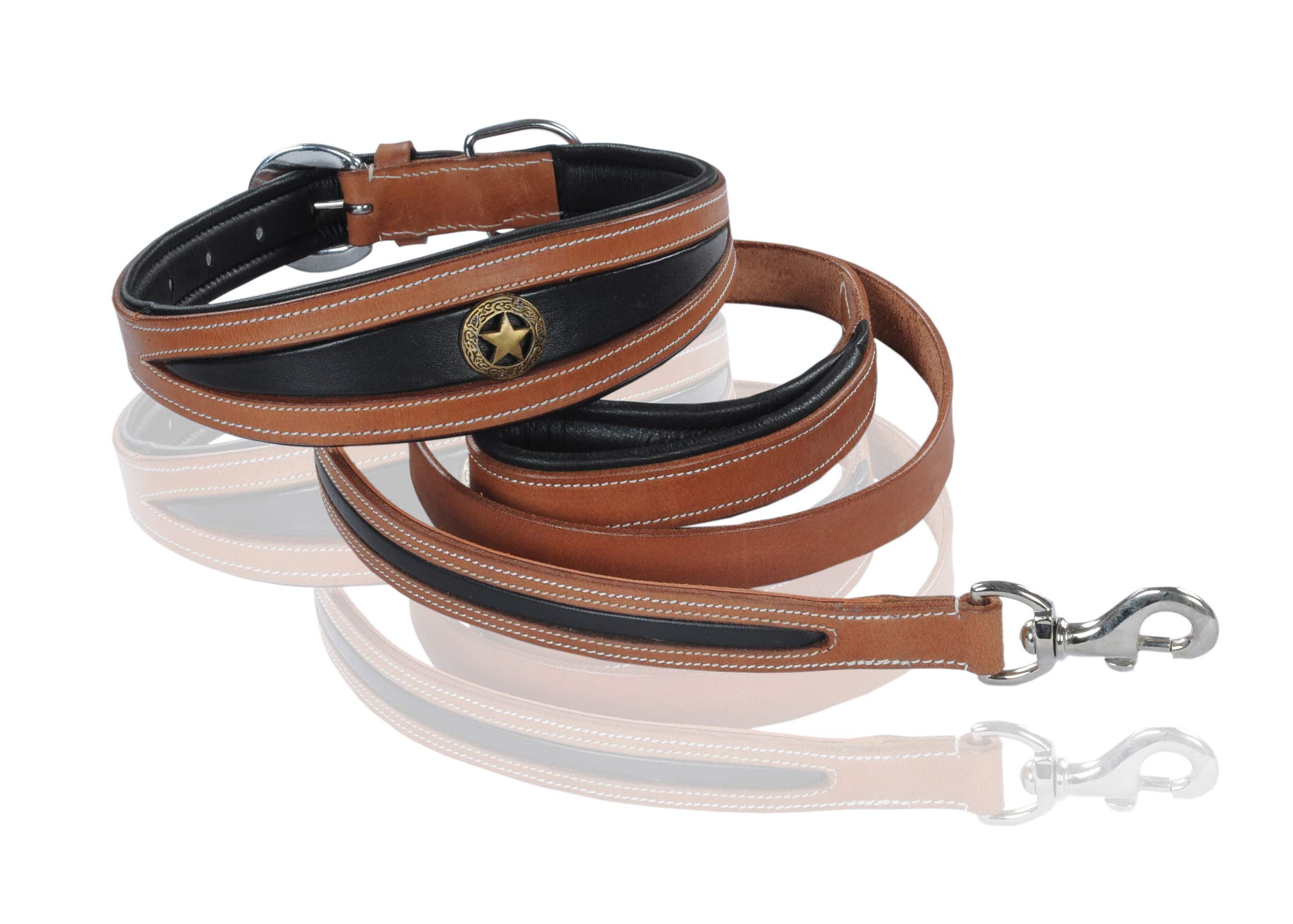 Skora Leather Padded Dog Collar & Leash- Made of Genuine Skora Luxury Leather (Large) Combo Offer Dog Leash with Dog Leather Collar (B07F3WKMMZ) Amazon Price History, Amazon Price Tracker