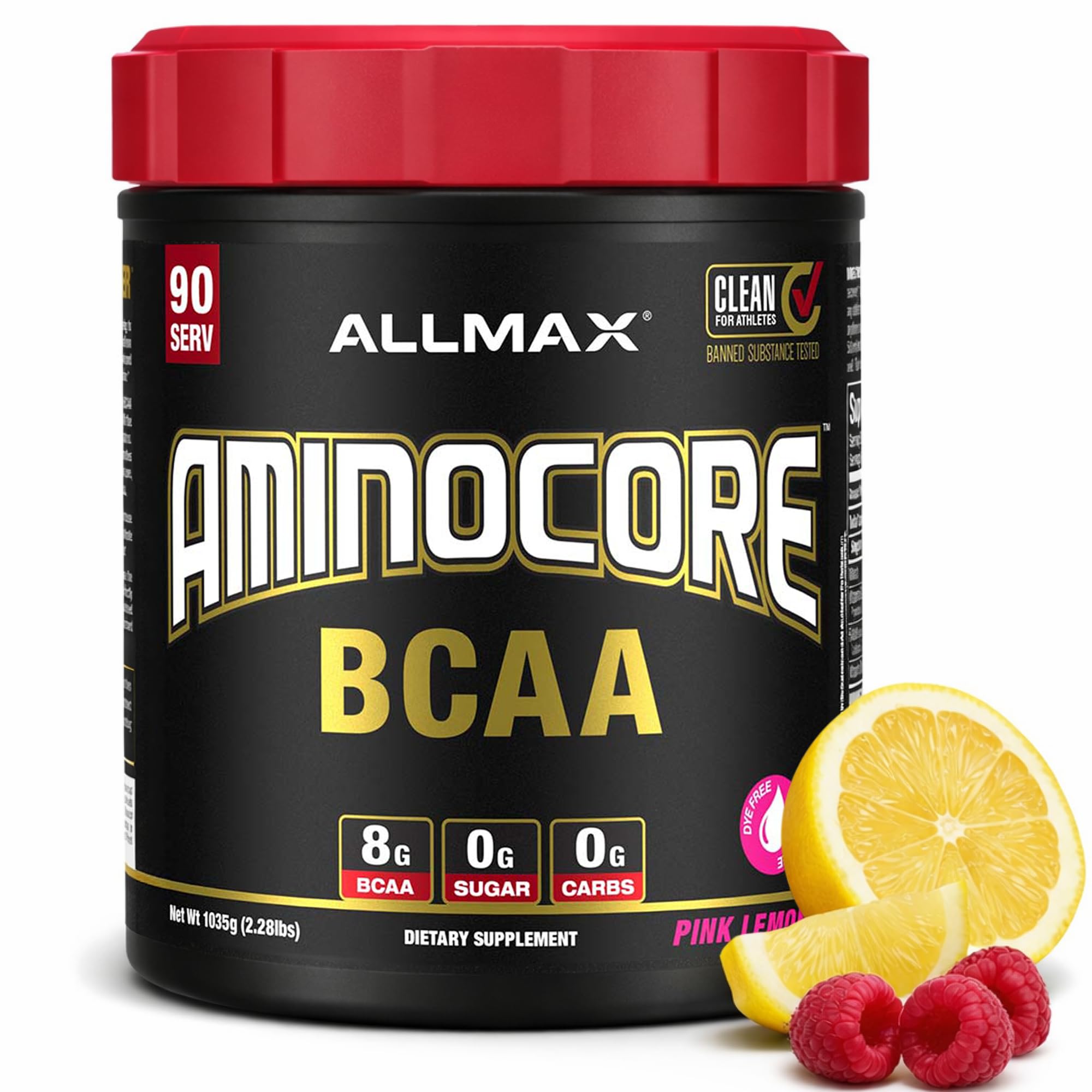 ALLMAX AMINOCORE BCAA Powder, Pink Lemonade, 90 Servings, 1035 g