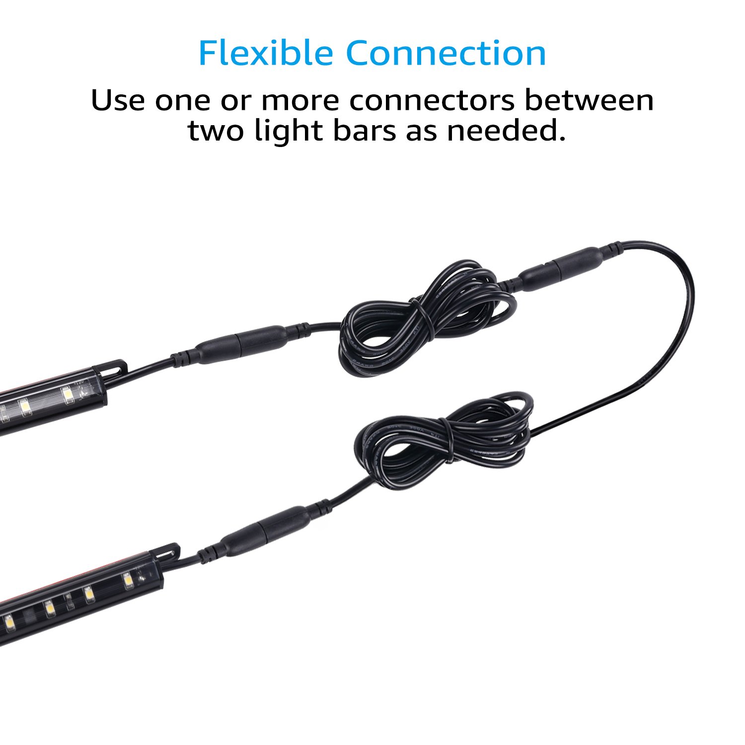 TORCHSTAR 39 Inches Interconnect Cable, Gun Safe Lighting Kit Extension Cable, Under Cabinet Light Extension Cord, LED Under Cabinet Lighting Accessories, Pack of 4