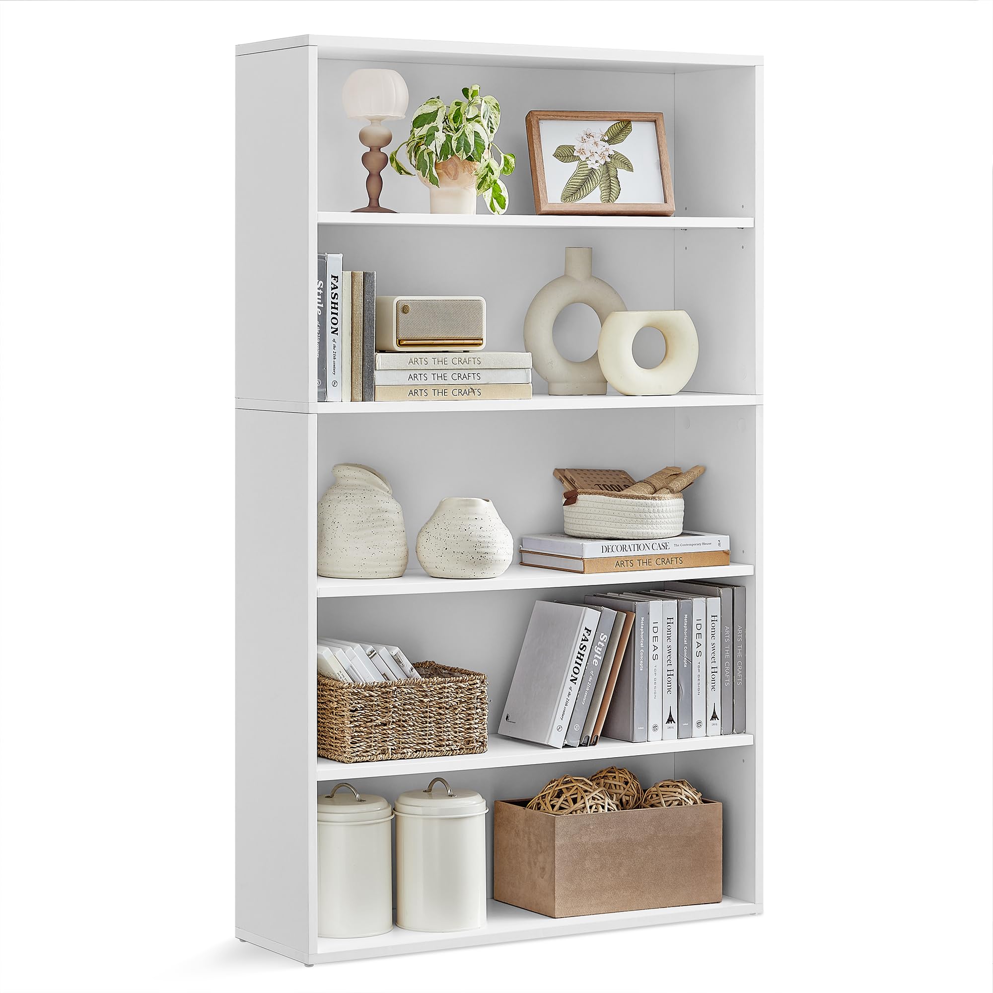 VASAGLE 5-Tier Bookshelf, Storage Organizer, 9.4 x 31.5 x 52.5 Inches
