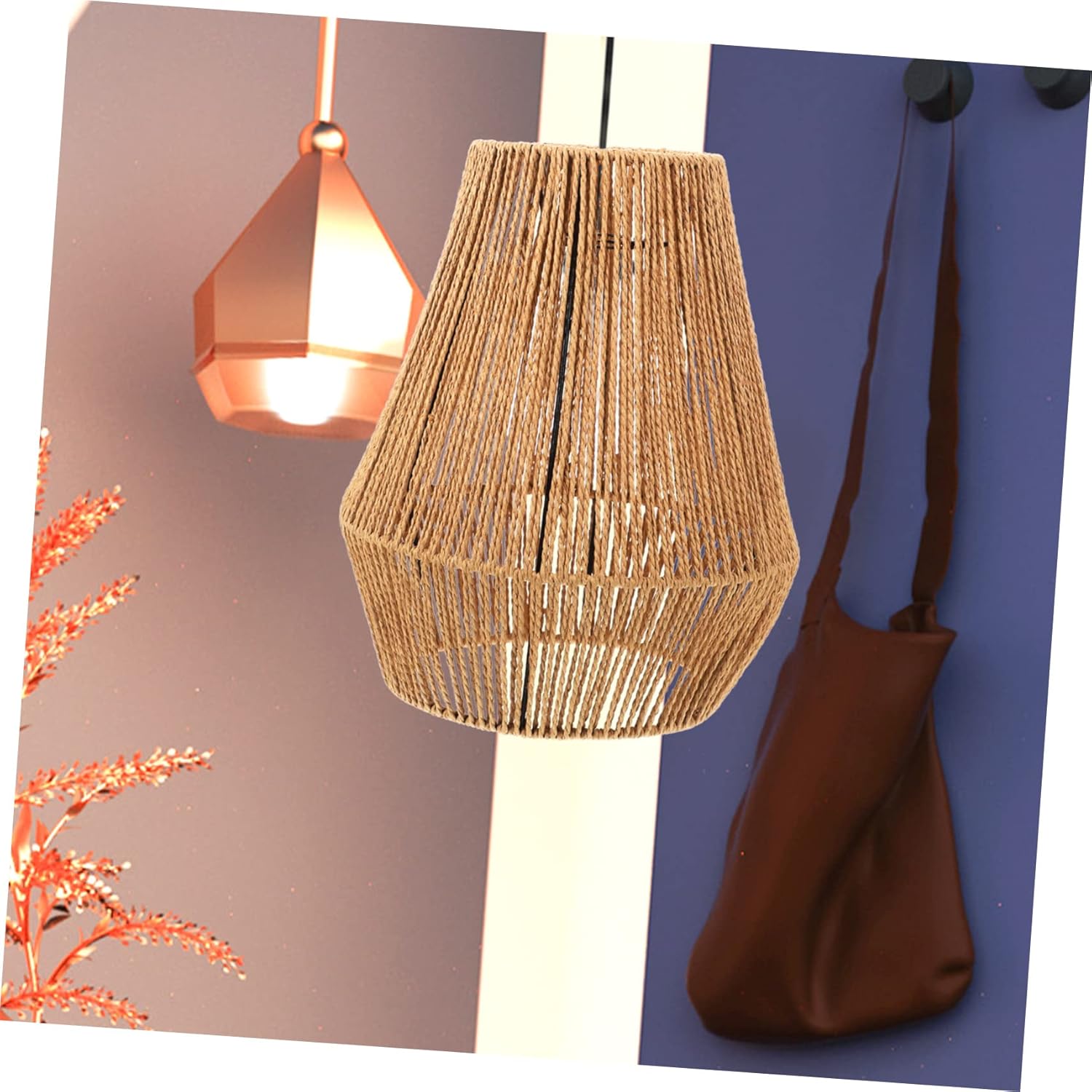 NOLITOY Woven Paper Chandelier Ceiling Light Cover Shade for Bedroom Living Room