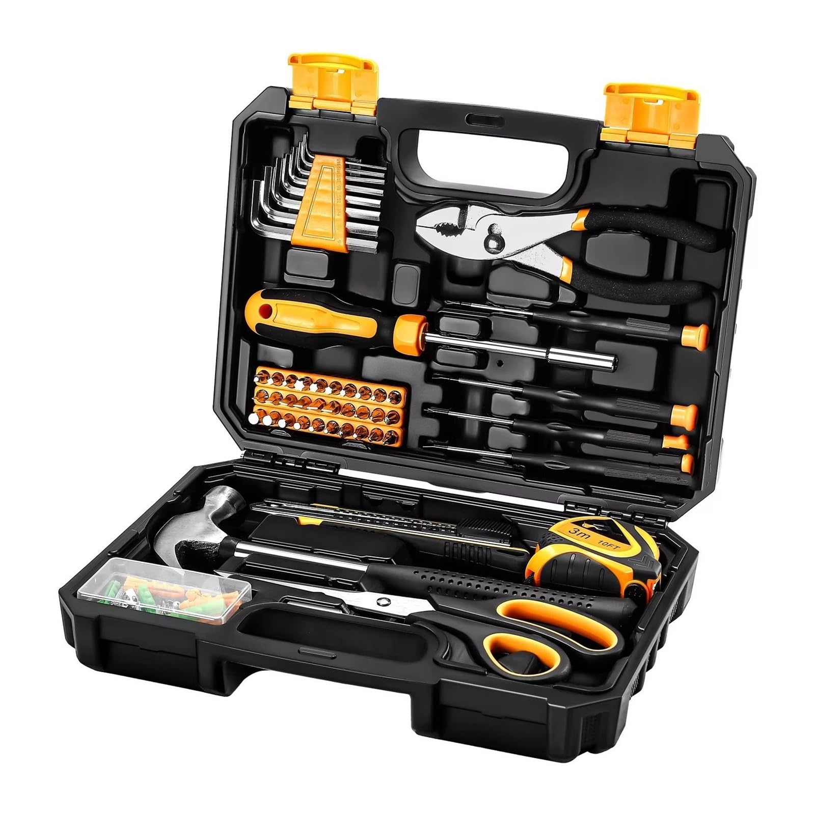 Set Attrezzi da Lavoro Kit di utensili manuali da 50 pezzi Materiale CR-V e S2 per la riparazione professionale auto Set chiavi a bussola a cricchetto con presa per punte