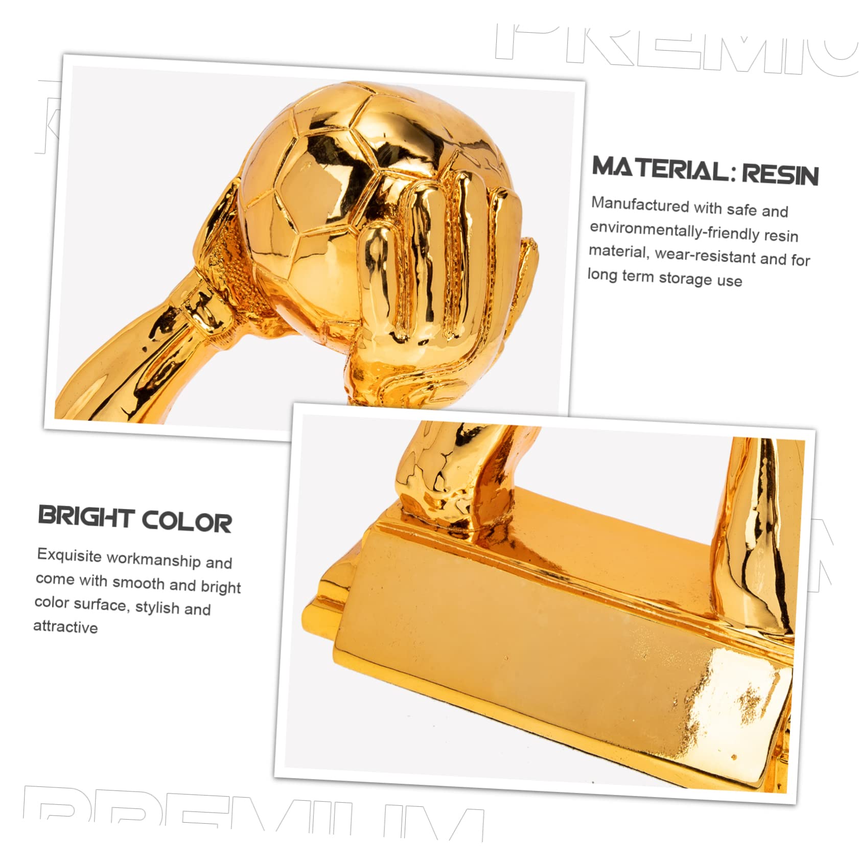 Toddmomy Goldener Handschuh Fußball Trophäe aus Langlebigem Harz Detailreiche Torwart Auszeichnung als Vielseitiges Fan Souvenir und Dekoration für Sportwettbewerbe Turniere und