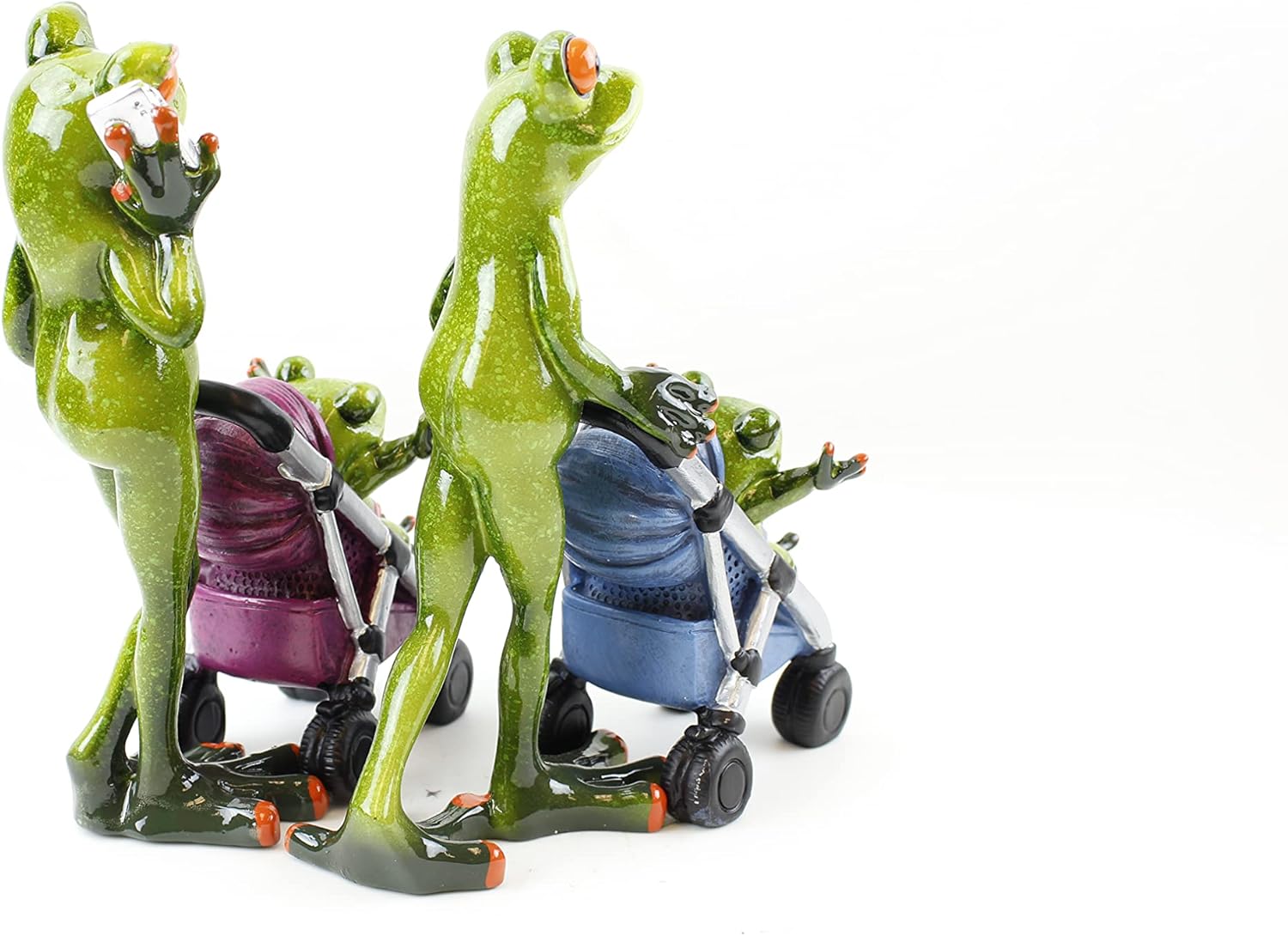 usamjtable Novelty Funny Frog Figurines ~ Tabletop Statue Home Decor (G16617)… (Mom Daddy Stroller)