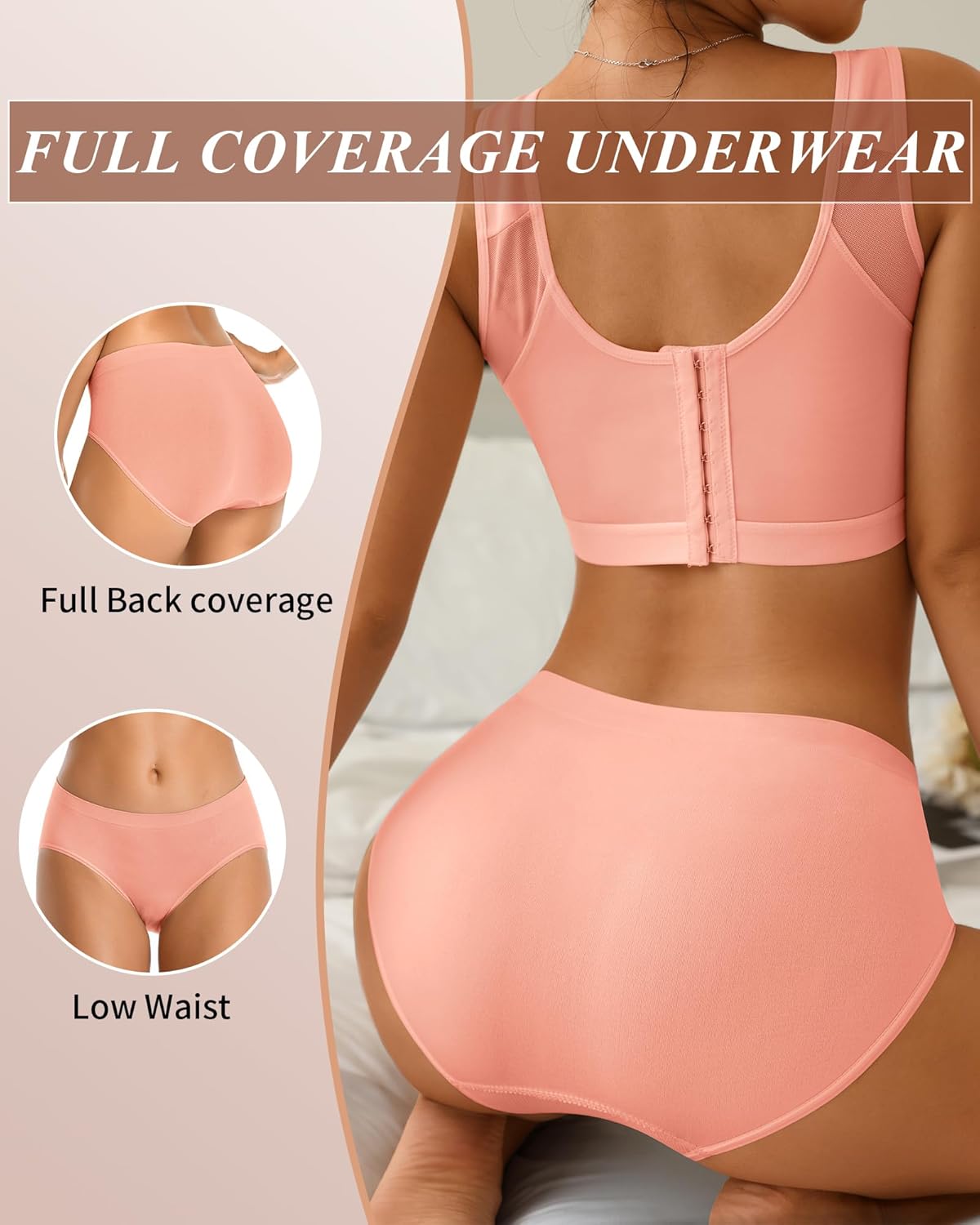 CULAYII Womens Underwear Seamless Hipster Panties Wicking Underwear Soft Stretch Breathable Ladies Low Waisted Underwear - Image 3