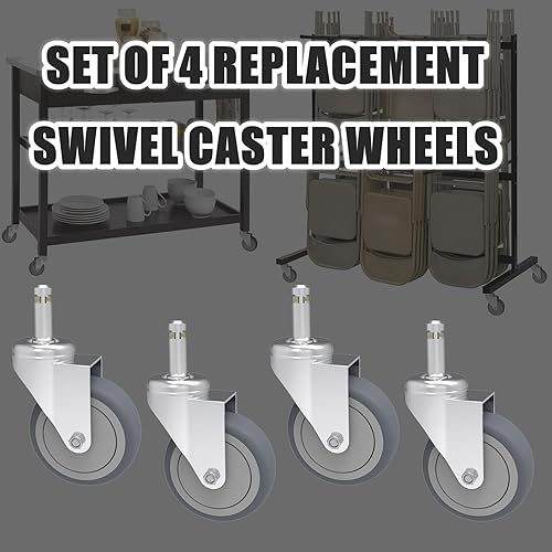 Miniatura 3 de Rueda giratoria de 2 pulgadas, rueda de goma de 716 pulgadas de diámetro, ruedas de repuesto de caucho termoplástico TPR para Weber Grill Shop Vac -