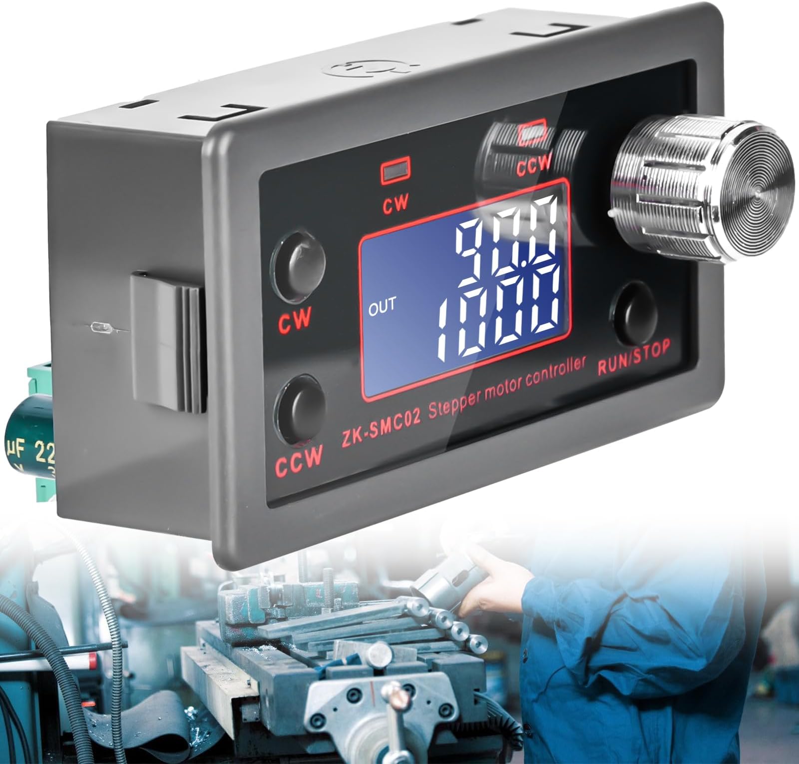 Produktbild von ZK-SMC02 Schrittmotor-Controller Mit LCD – Vorwärts/Rückwärts, Pulssteuerung, 5-30V DC, 4A – Integrierter Treiber