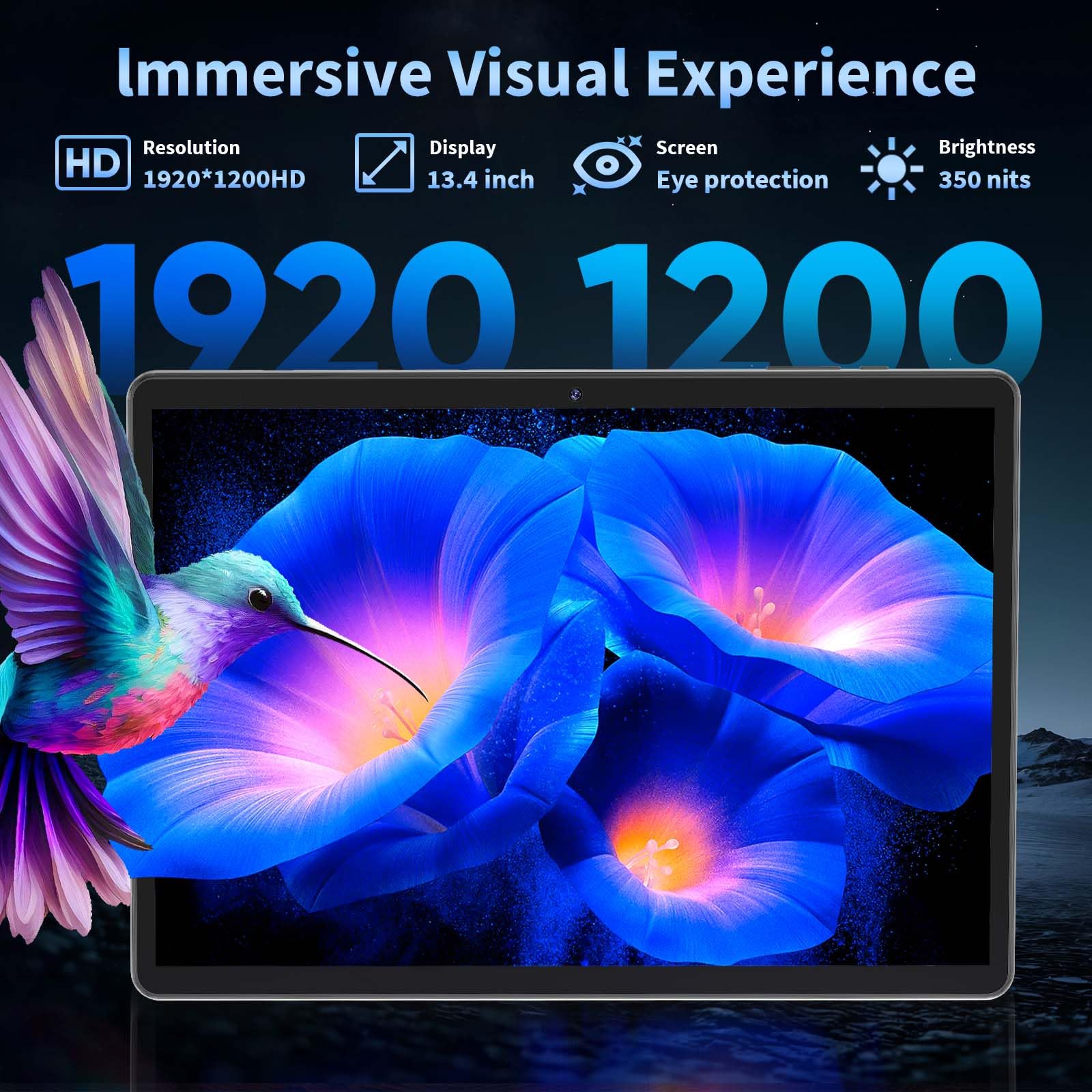 13.4 Inch Tablet Android 15 Tablets, 2025 Upgraded Android Tablet with Keyboard, 32GB RAM+256GB ROM(2TB Expand), Octa-Core, 2K 1920x1200 Display, 16MP Dual Camera, 10000mAh, 2.4G/5G WiFi, GPS (Silver)
