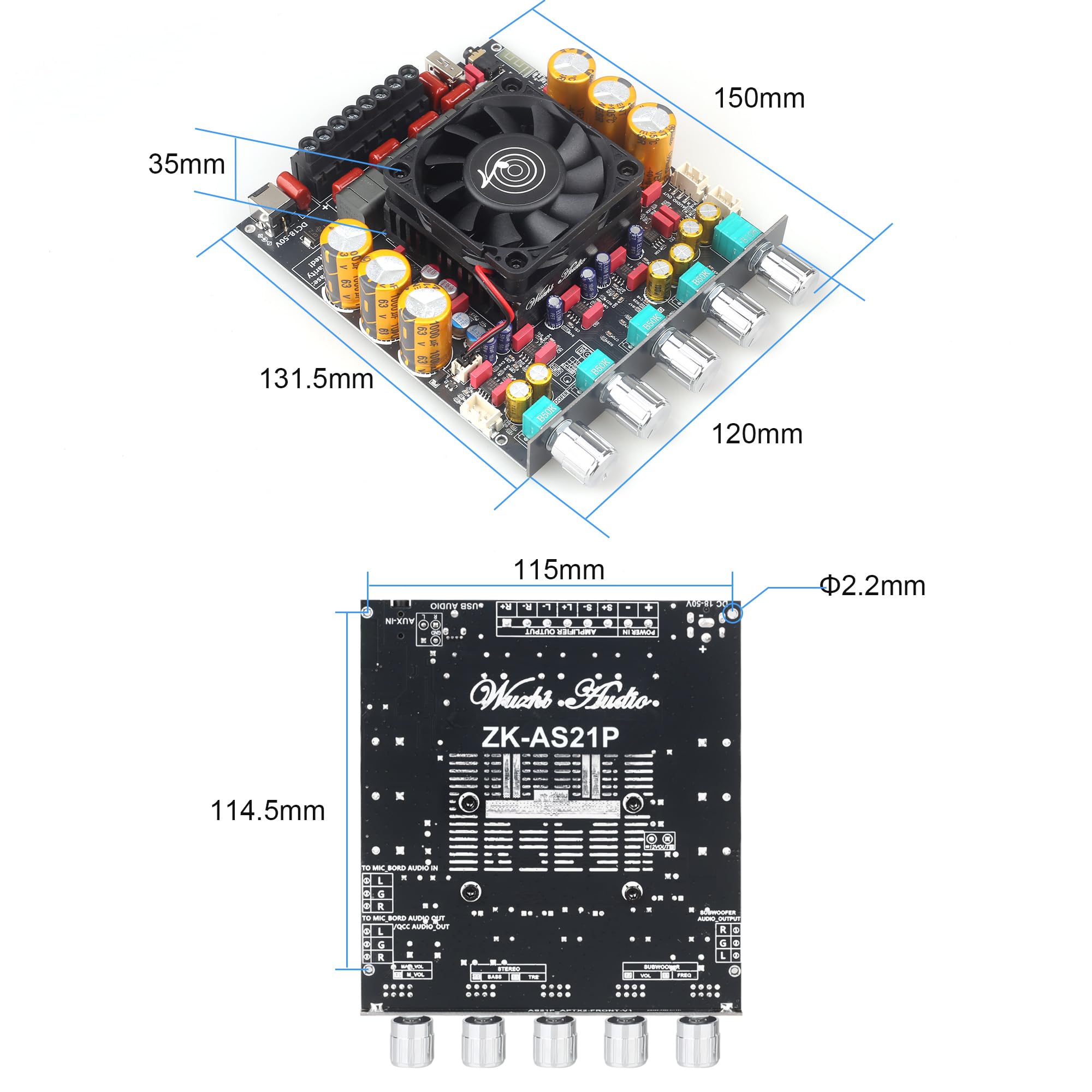 Amazon.co.jp: Wuzhi Audio ZK-AS21P Bluetoothアンプボード – 300W+