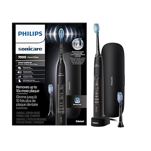 Philips Sonicare HX9690/05 ExpertClean 7500 Bluetooth Rechargeable Electric Power Toothbrush, Black