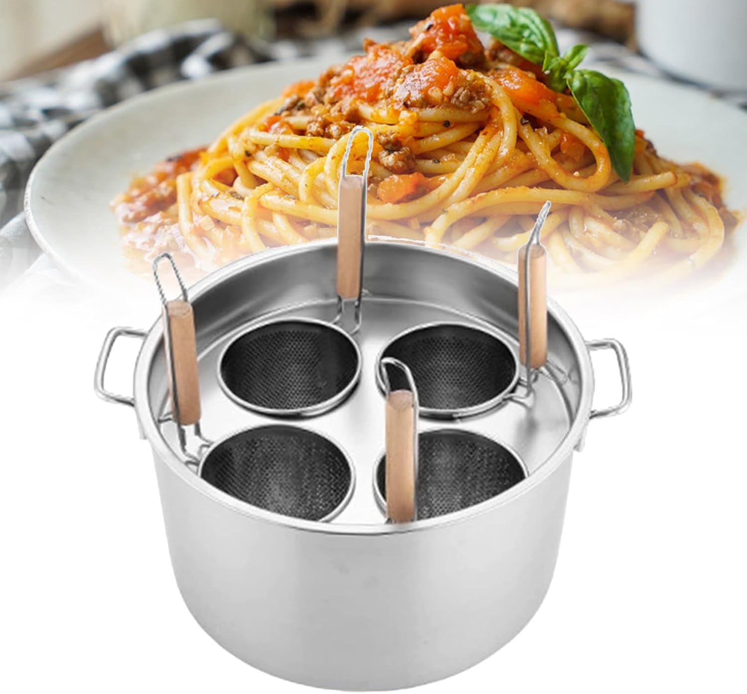 Commercial Grade Stainless Steel Pasta Pot Set with Strainer, 3/4/5 Holes, Lid & Steamer - Ideal for Home Cooking, Pasta Lovers, and Versatile Kitchen Use