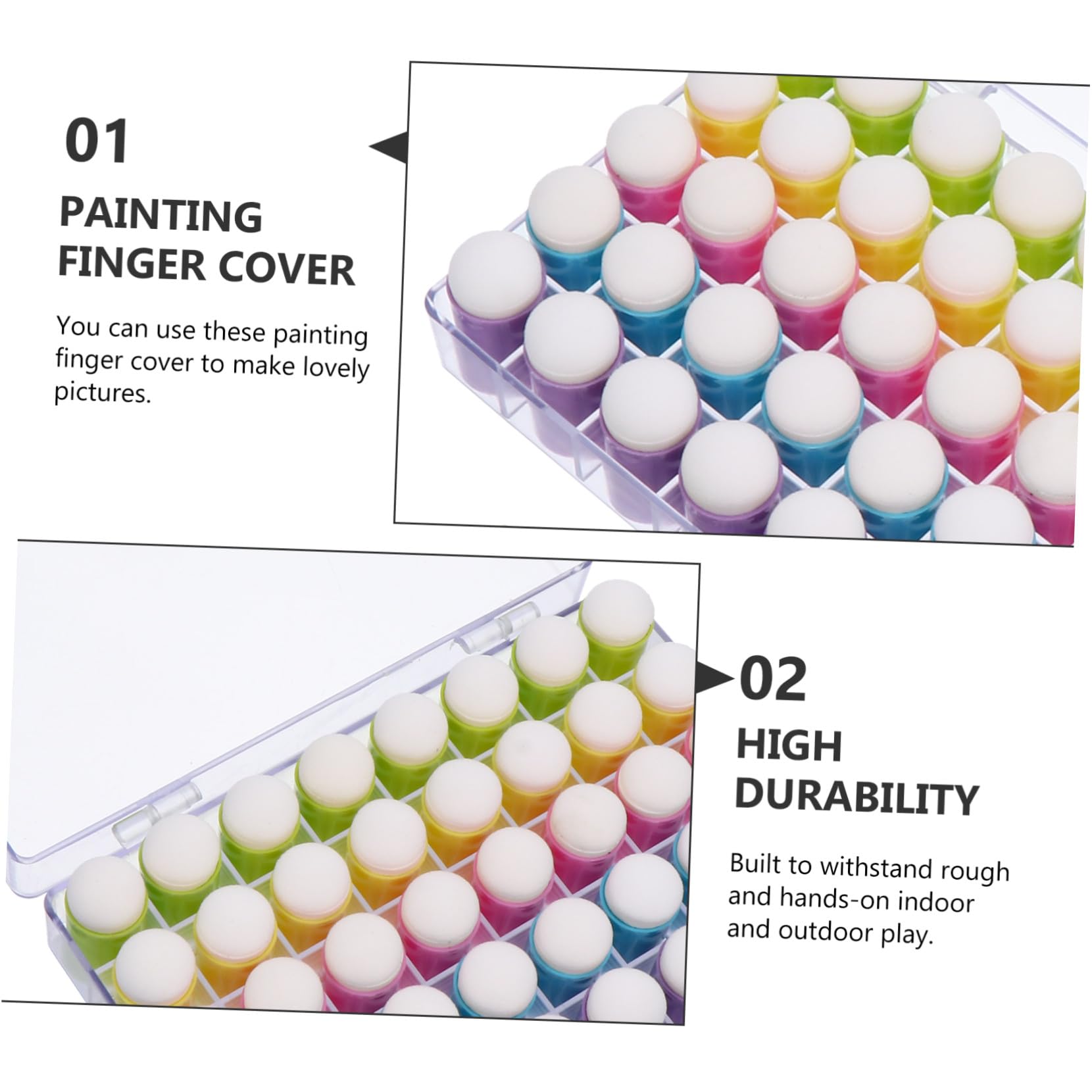 Fundas de Esponja para Pintar Dedos 40 Piezas Niños Multicolor DIY Manualidades Pintura Juego Artístico Infantil Obsequio Creativo Colegio Hogar Color Aleatorio