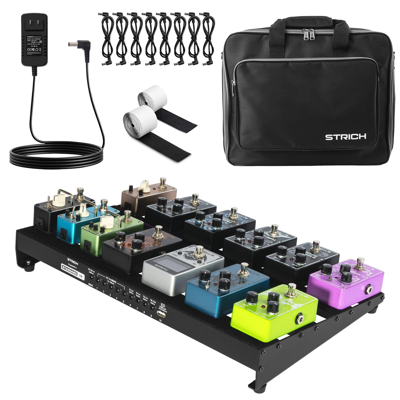 Amazon | STRICH 電源内蔵エフェクターボード 46 x 28 cm 1.2kg 軽量