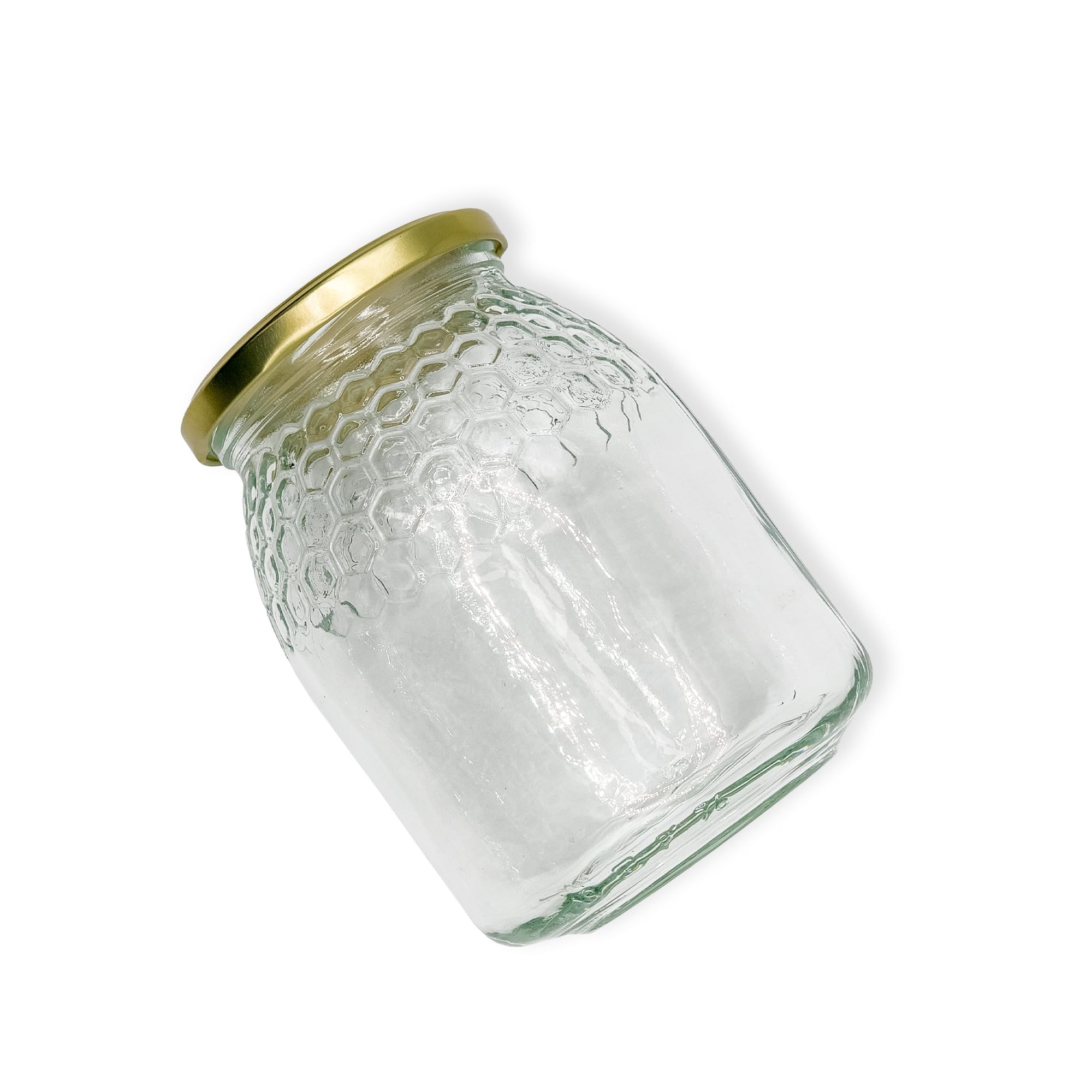 Pack de 12 Botes para Miel con Tapa Incluida; Almacenaje y Conserva Hermética de Miel (Dorado, 1 kg)