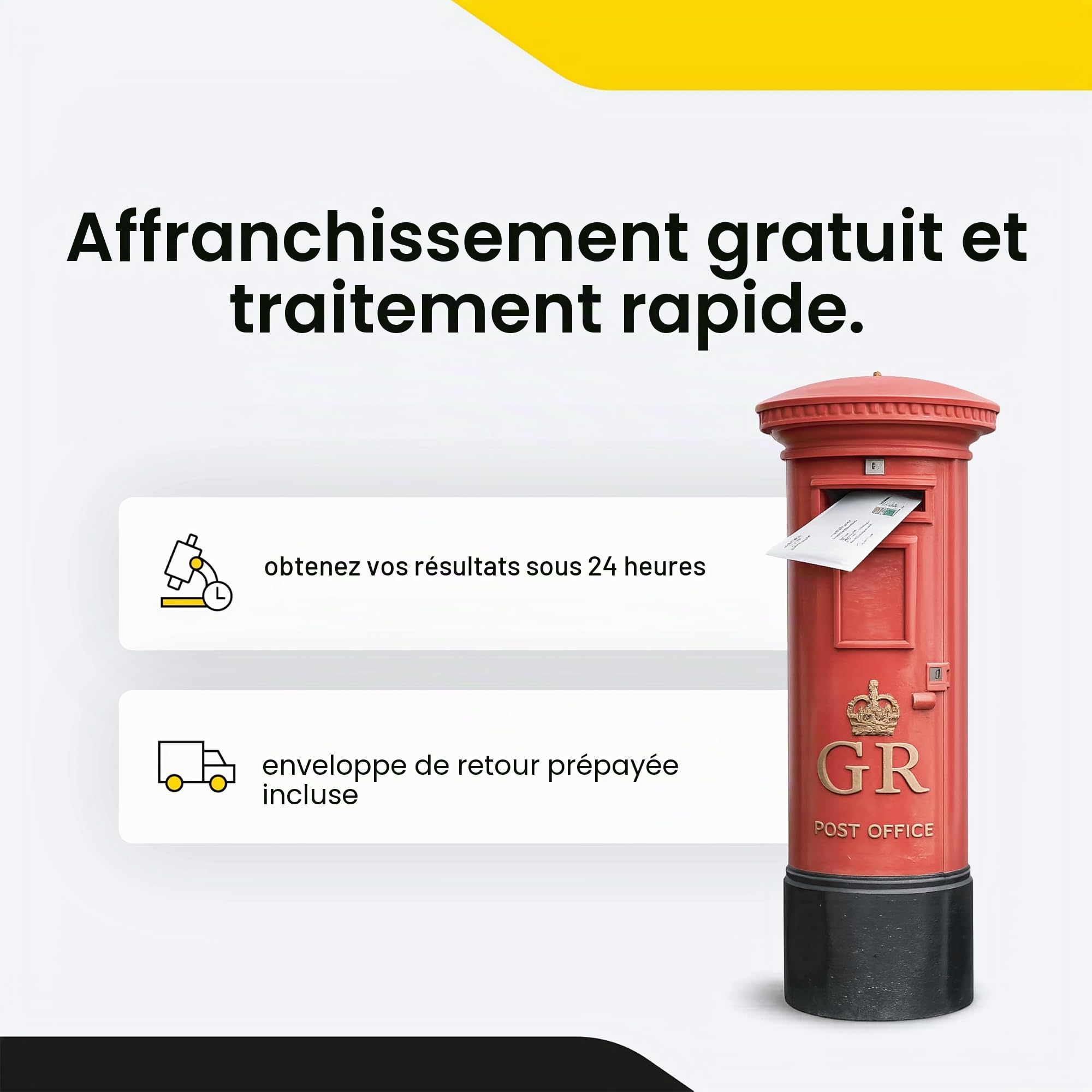 Kit d'échantillons d'amiante seulement (1 échantillon) comprenant des frais de test de laboratoire 24 heures, des instructions et des frais de retour