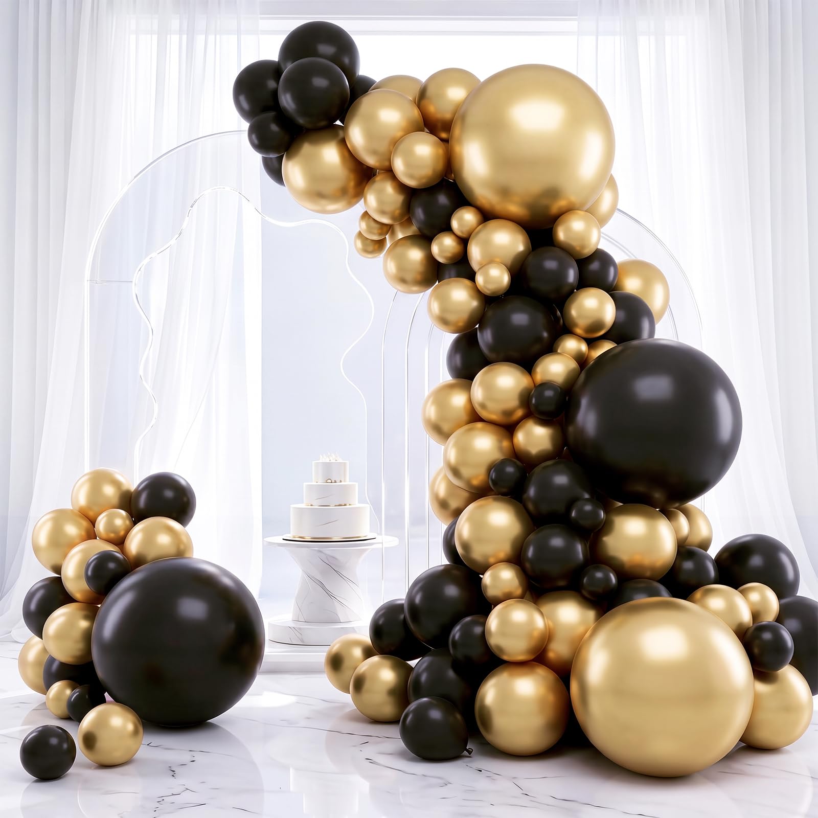 Gold Balloon Arch Kit - 129pcs Chrome Balloons -11