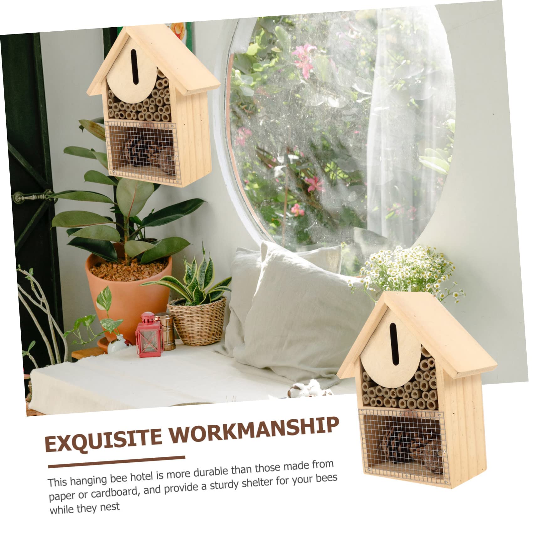 Casetta per Api in Legno Appeso per Giardino Design Decorativo per Insetti Solitari