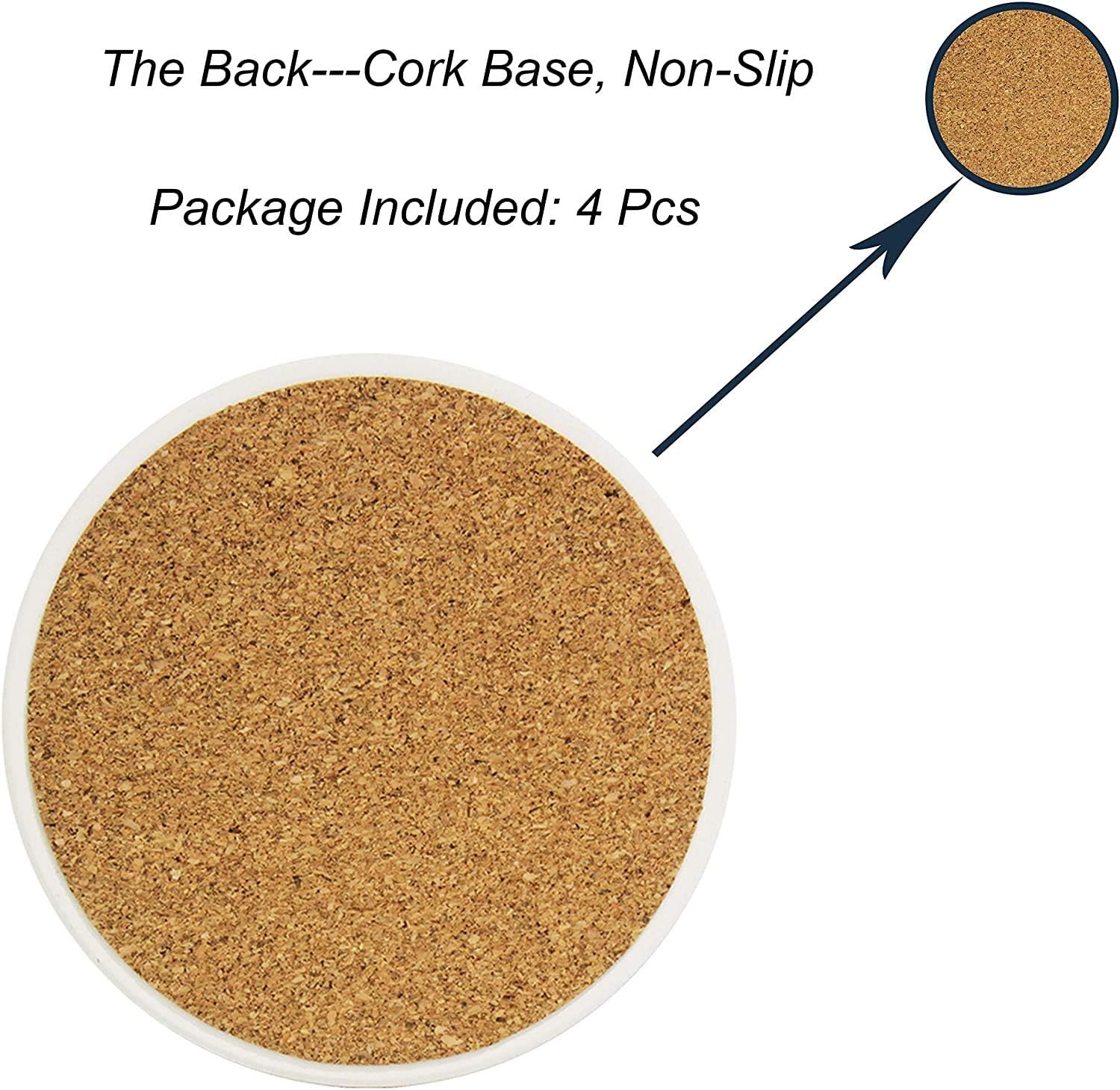 50% Off Discount visesunny Retro Paris Drink Coaster Moisture Absorbing Stone Coasters with Cork Base for Tabletop Protection Prevent Furniture Damage, 4 Pieces