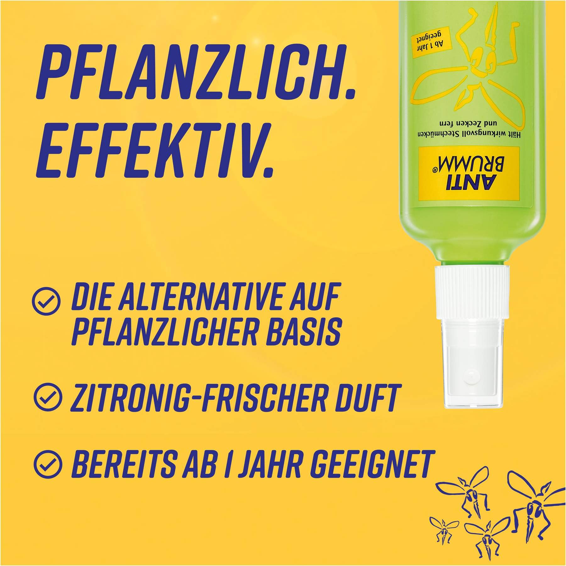 Anti Brumm® Naturel Pumpzerstäuber 2 x 75 ml I Mücken- und Zeckenschutzmittel auf pflanzlicher Basis | Schutz vor Mücken I Mückenspray I Abwehr von Mücken