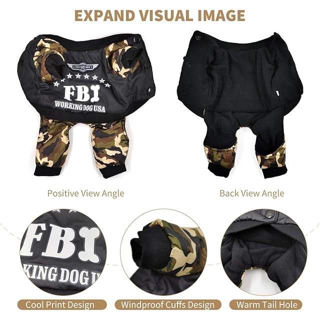 Foto 5 de 6 de PETCUTE Abrigo de Invierno para Perro Chaqueta Ropa para Perros Sudadera Acolchada para Perro