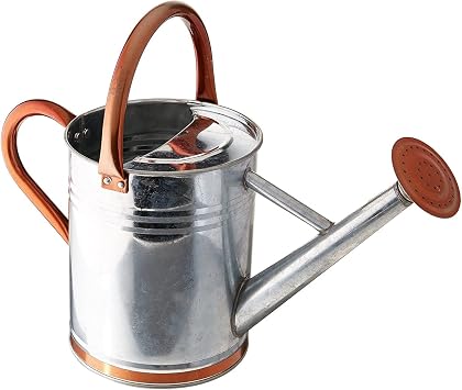 Gardman 8326 Galvanized Steel Watering Can with Copper Accents, 1-Gallon