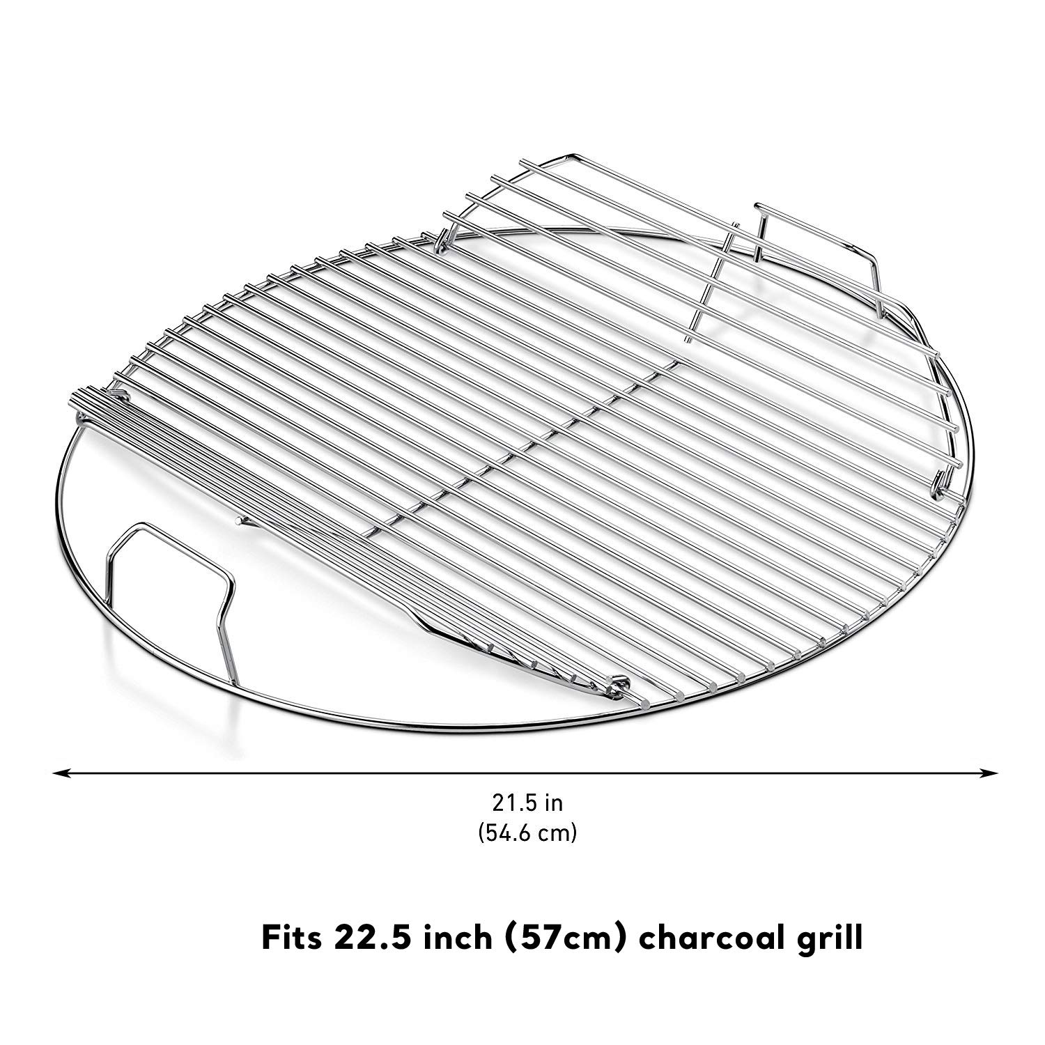Denmay 7436 54.6cm Hinged Plated Steel Round Cooking Grate Charcoal