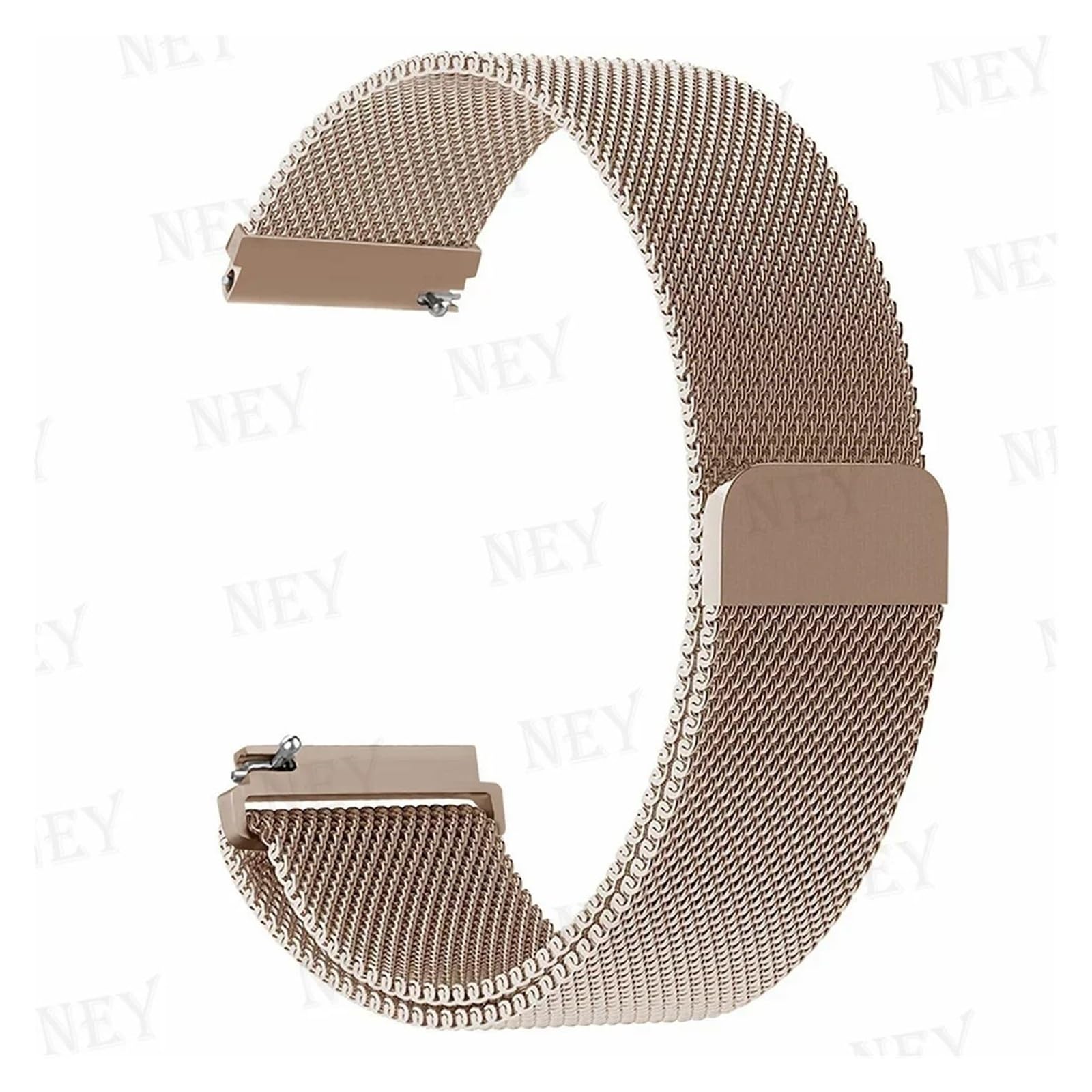 Bracelet magnétique en métal à boucle milanaise 20 mm 22 mm à dégagement rapide pour Samsung Galaxy Watch 6 5 4 Classic 46 47 mm Bip 5 GTR 4 3 GTS (or rose 4,20 mm)