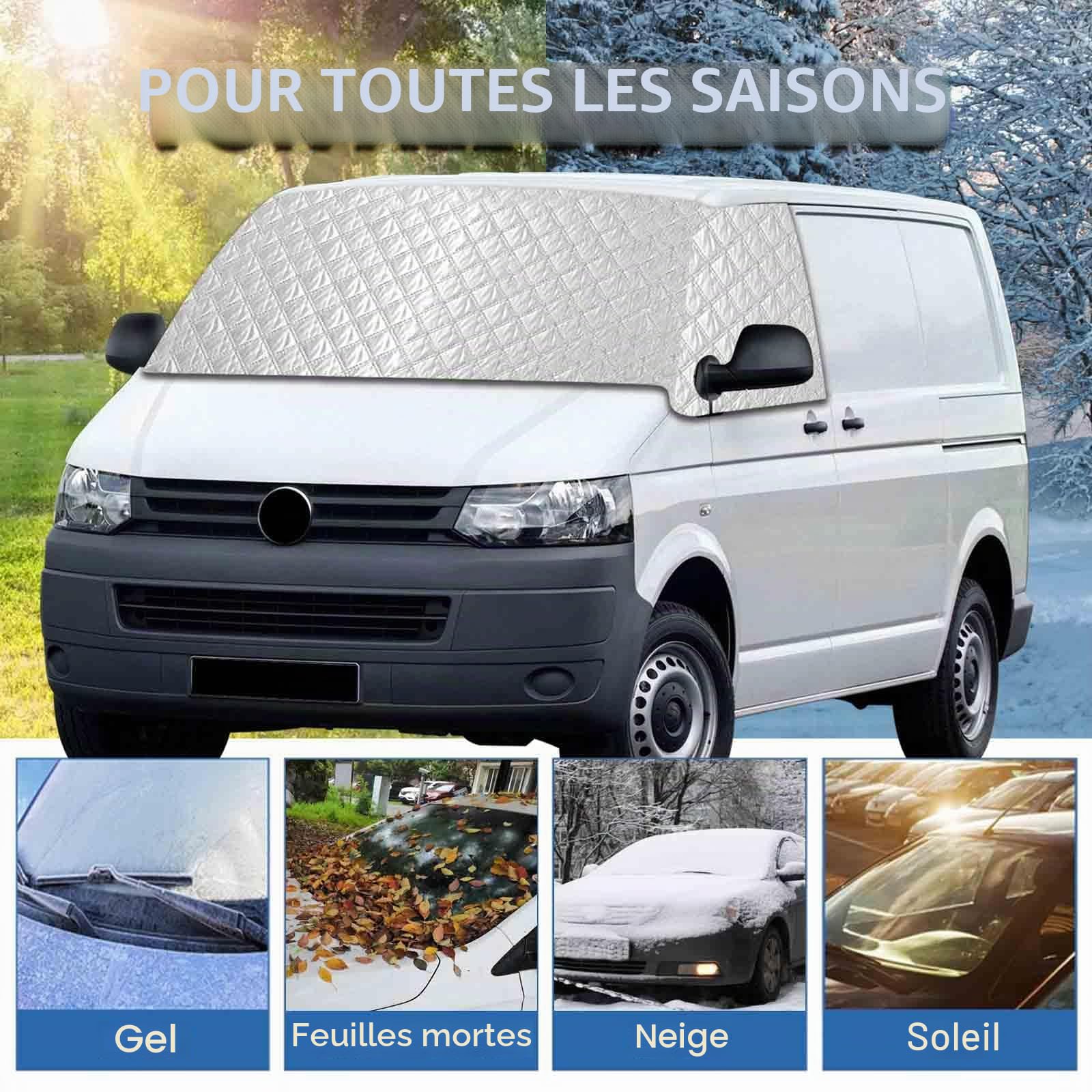 Couverture de pare-brise pour VW T5 Transporter - Protection contre les UV/glace/gel/pluie/poussière/feuilles tombées - Protection solaire pour pare-brise avant de voiture - Couverture de pare-brise