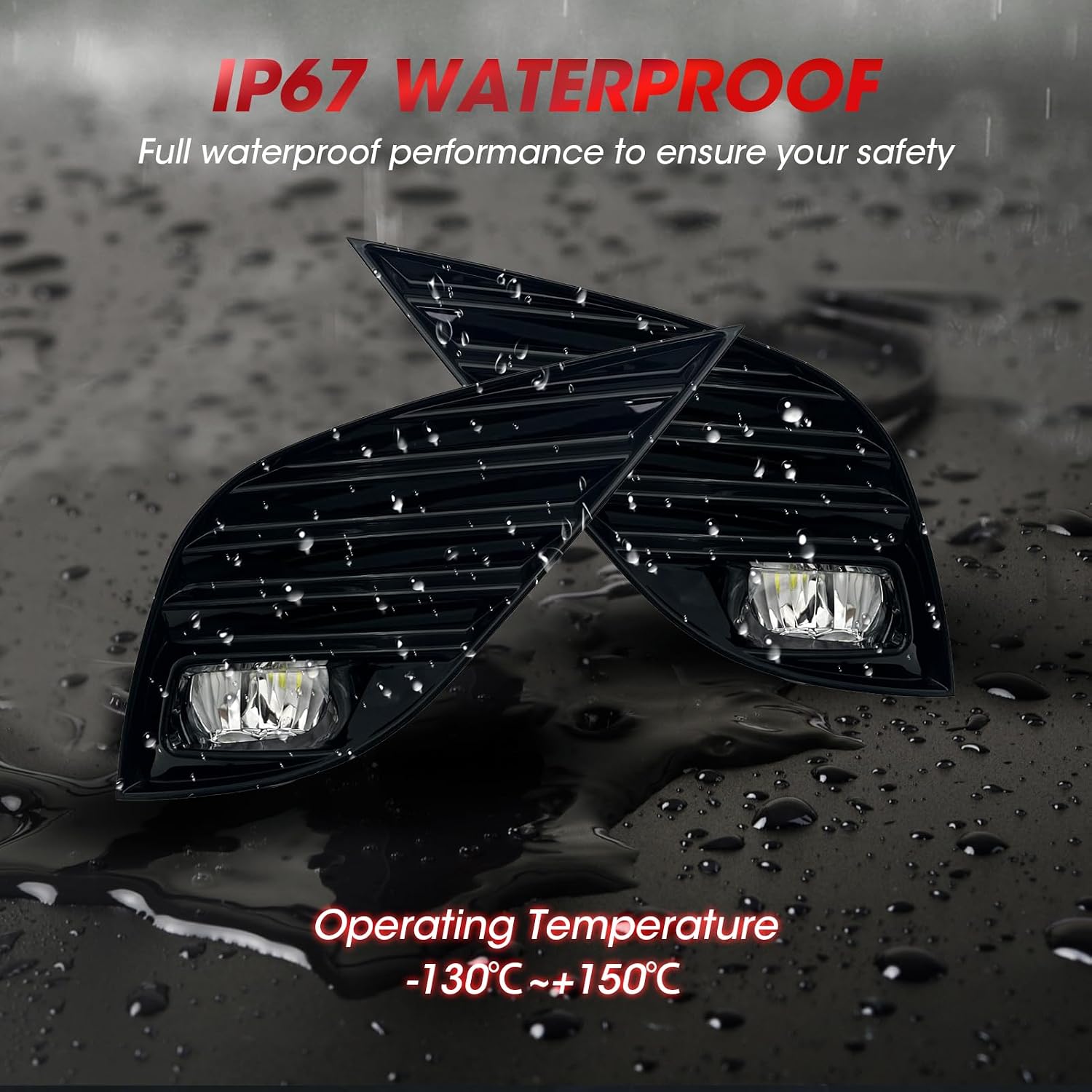 LED Fog Lights Assembly Compatible With Toyota Camry SE/XSE/TRD 2018-2020 Included Switch And Wiring Kit OEM Part Number:81210-48050;81220-48050;81482-06210;81481-06210(Clear Lens)