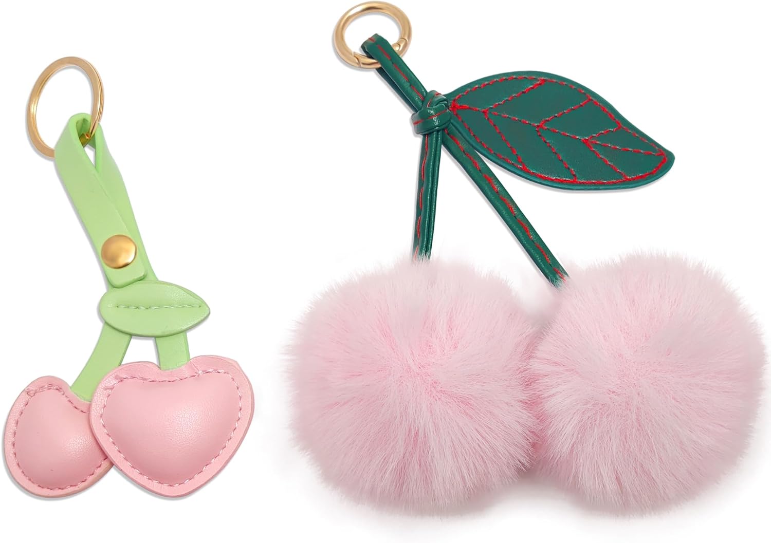 Cherry Bag Charms,Cute Purse Keychain,Key Chains Women Cute,Car keyrings leather handbags,Valentines Day Gifts