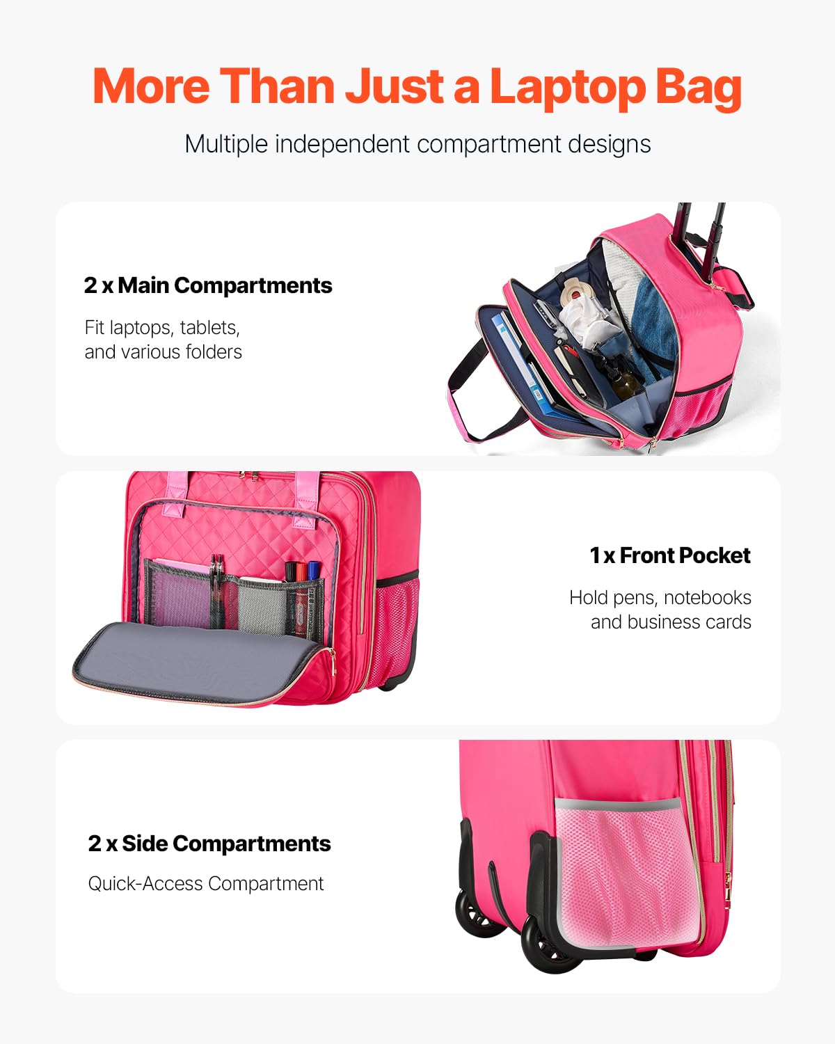 VEVOR Sac à roulettes pour ordinateur portable