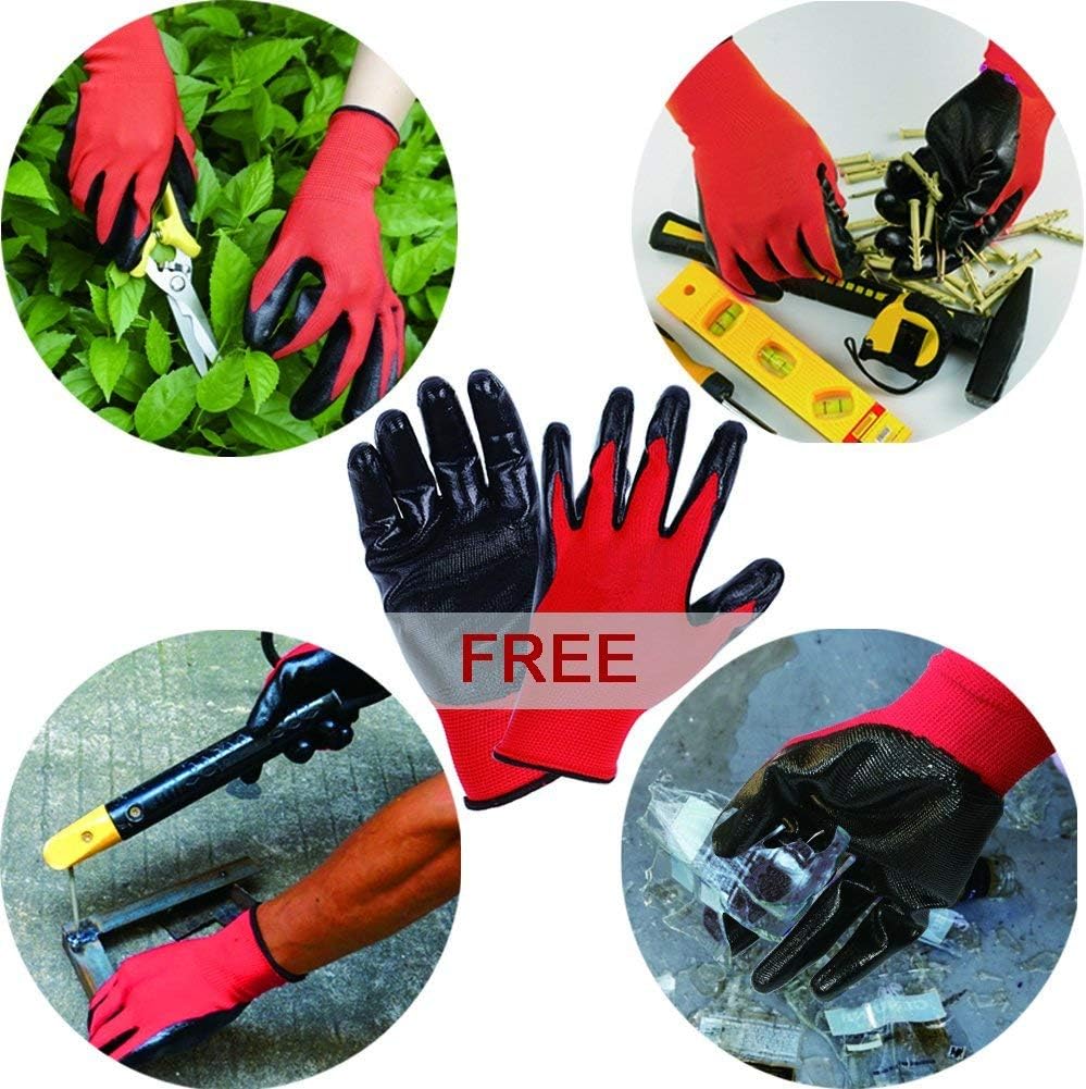 Nail Holder for Hammering Safety Plastic Pliers, Finger Protective Nail Guide for Small Screws and Finishing Nails, Slip Joint Pliers Tool Gadget for Household Construction (with Work Gloves)