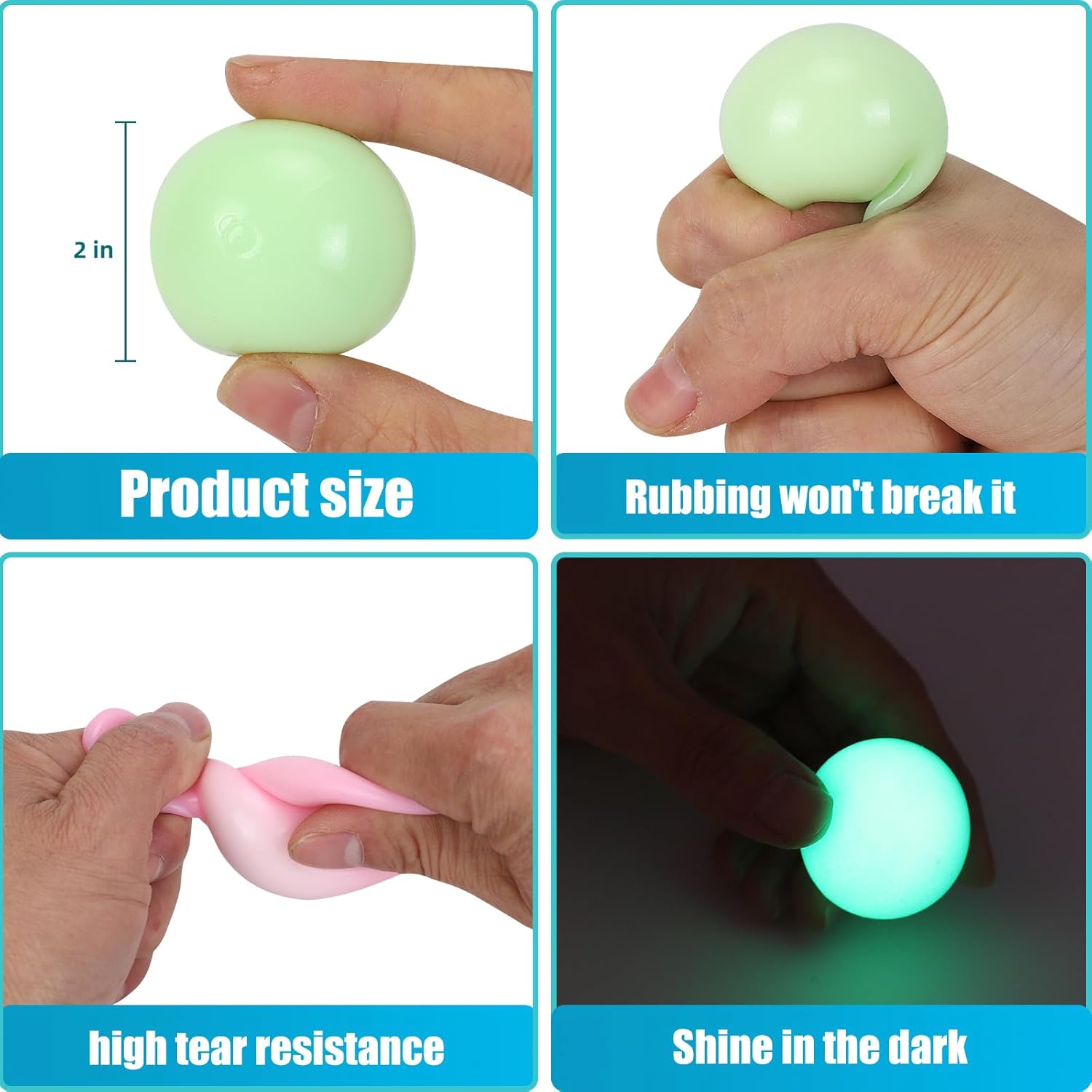 3pcs 2.4in Lumi Balls,Dream Balls,Glow in The Dark Sticky Balls That Stick to The Ceiling,Stress Relievers Stress Balls for Kids and Adults,Elevated Balls,ASMR Cool Stuff for Teens,Stocking Stuffers