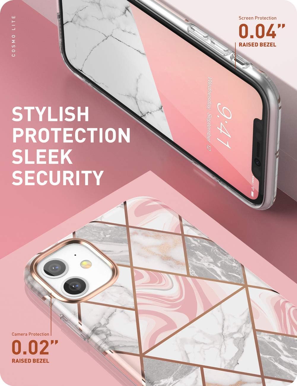 i-Blason Cosmo Lite Series Case for iPhone 11 (2019) , Premium Hybrid Slim Protective Bumper Case with Camera Protection, Marble, 6.1"